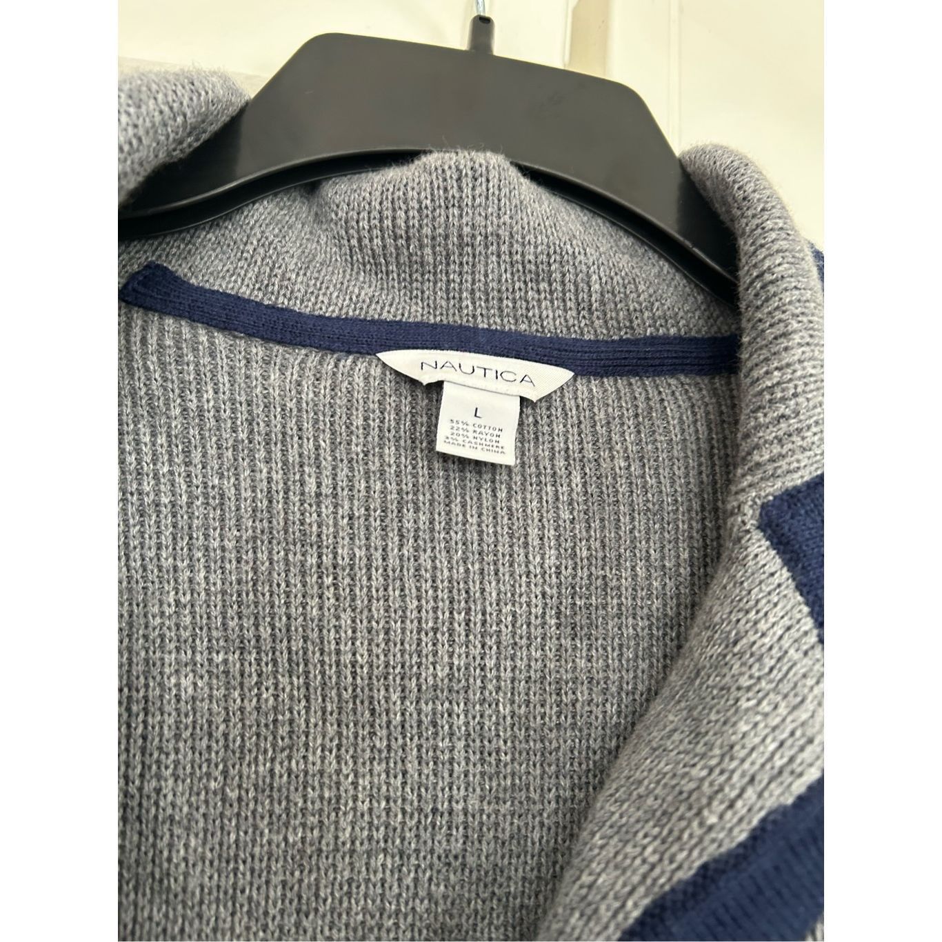 Nautica Nautica Navy Gray Colorblock Sweater Jacket Cardigan Gold Bu Size L / US 10 / IT 46 - 2 Thumbnail