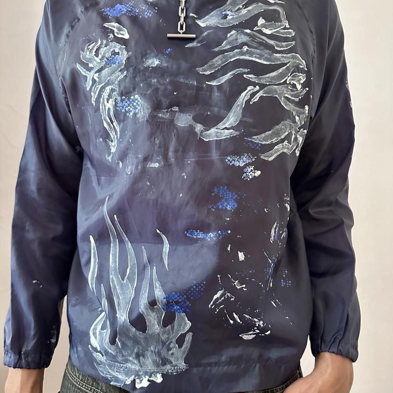 Other ASTROBOI* 'Mathias' Navy Nylon Painted Pullover Shirt - Med Size US M / EU 48-50 / 2 - 3 Thumbnail