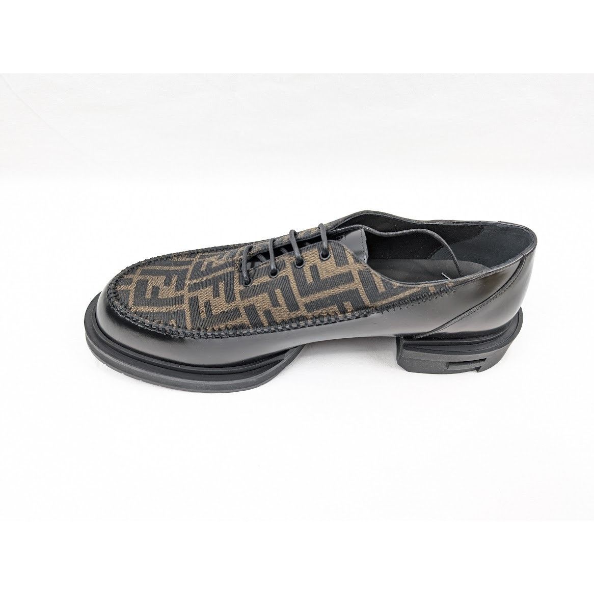 Fendi o1rshd1 Lace Up Fabric Calf Leather Boots Shoe Tabacco/Black Size US 12 / EU 45 - 11 Thumbnail