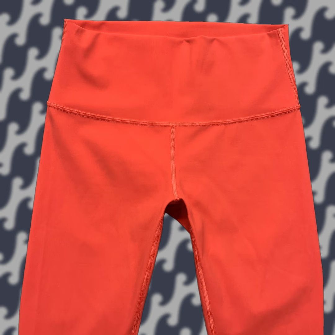 Vintage Lululemon Pants Womens 6 Orange Wunder Under Hi-Rise Crop Yoga Leggings Capri (Size 28)