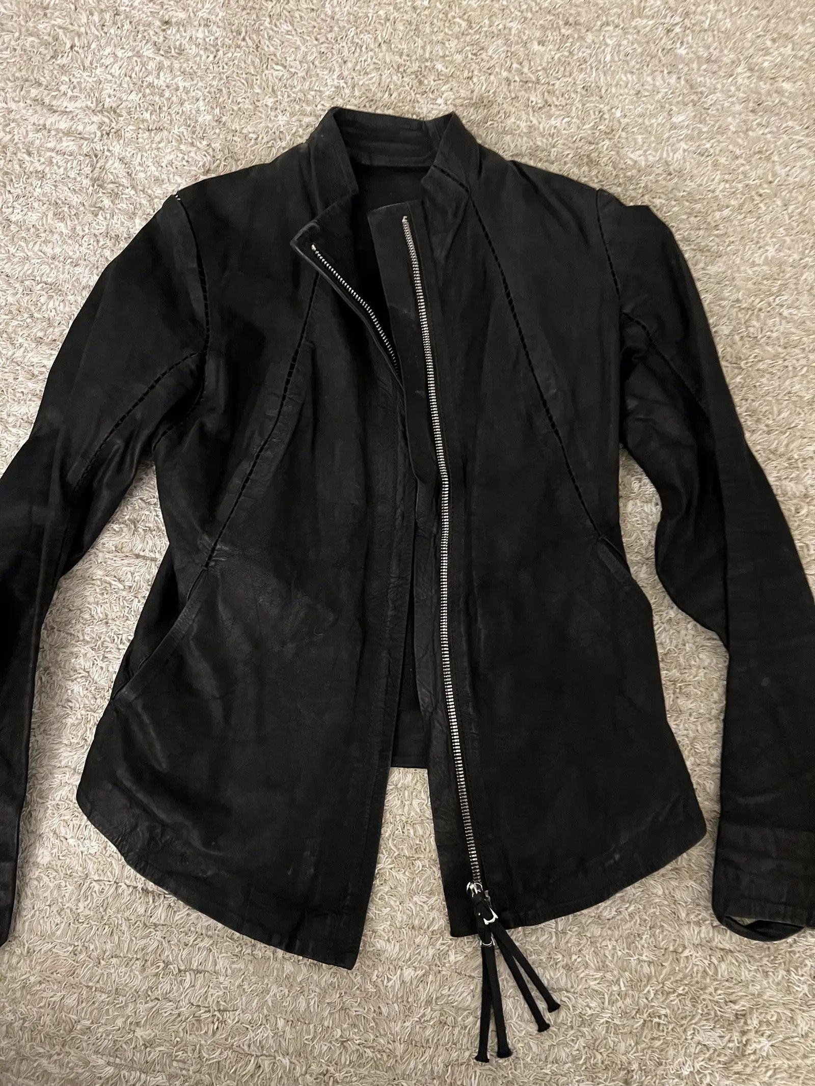Boris Bidjan Saberi wj1 open stitch calf Leather Jacket Womens xs Size XS / US 0-2 / IT 36-38 - 2 Thumbnail