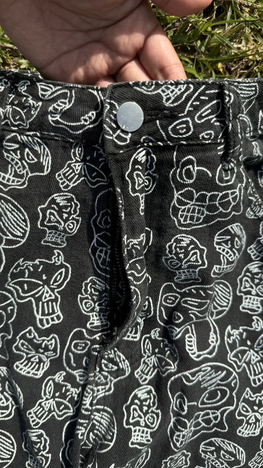 Other Black Graphic Skull Pants - Streetwear / Casual Fit Size US 34 / EU 50 - 2 Thumbnail