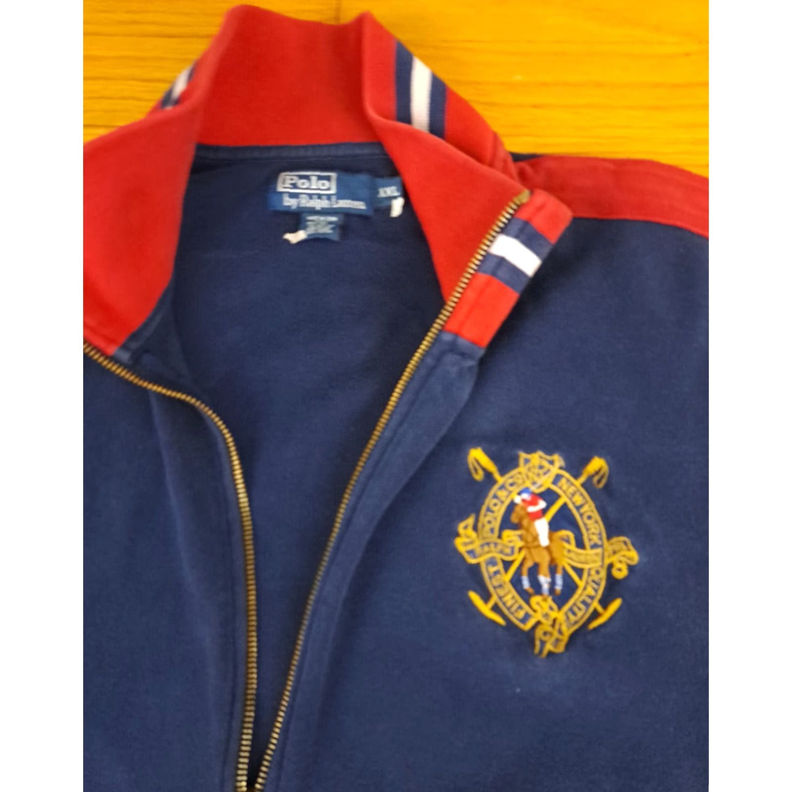 Ralph Lauren Polo Ralph Lauren Full Zip Jacket Varsity Blue 2XL Men Canvas Cotton Warm-Up Quality Thick NYC New York Size US XXL / EU 58 / 5 - 2 Thumbnail