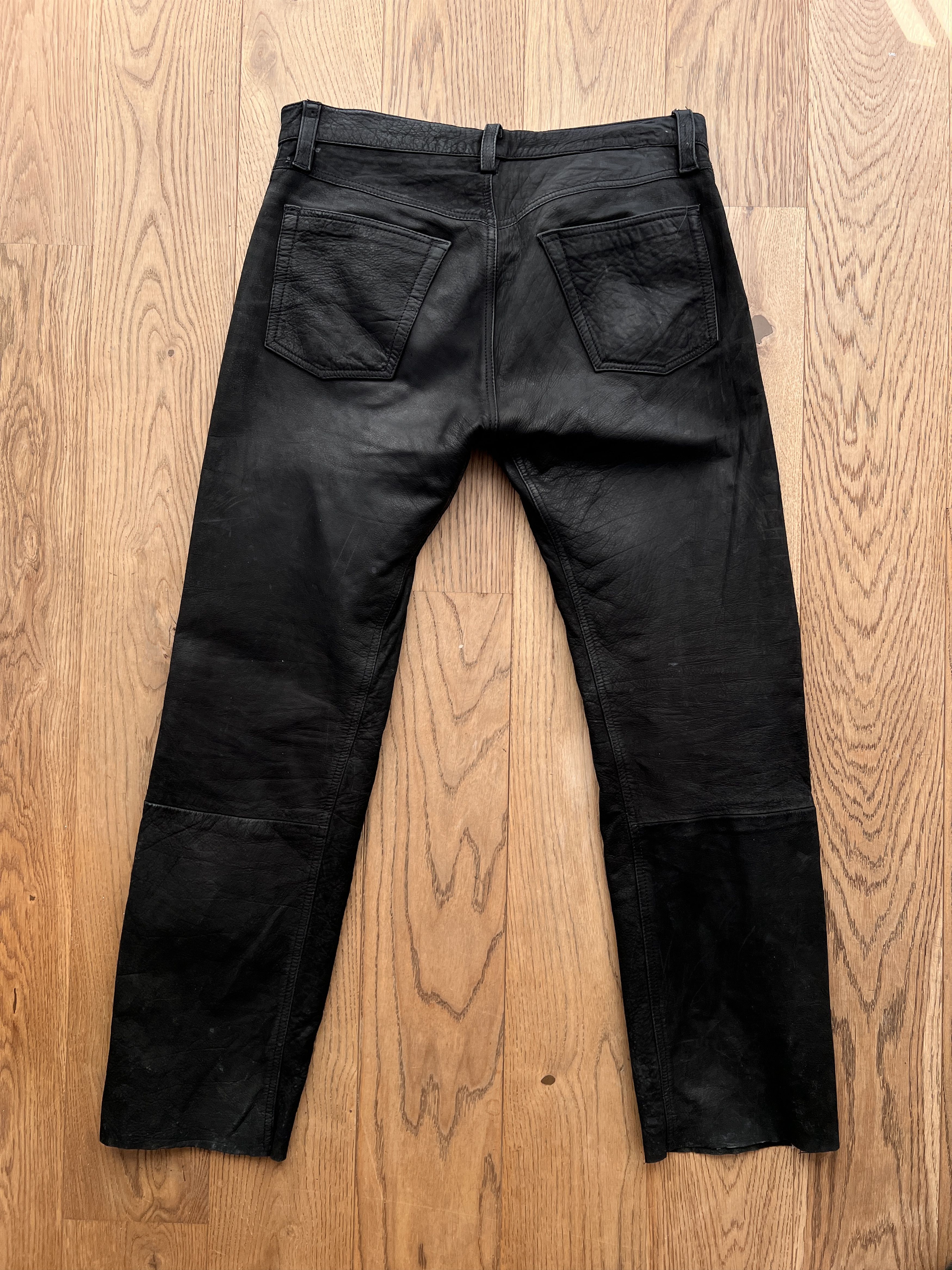 If Six Was Nine Crazy! Vintage real soft leather pants true faded y2k racing Size US 31 - 5 Thumbnail