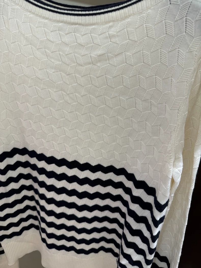 Loro Piana LORO PIANA Black and white striped cashmere knit top Size M / US 6-8 / IT 42-44 - 2 Thumbnail