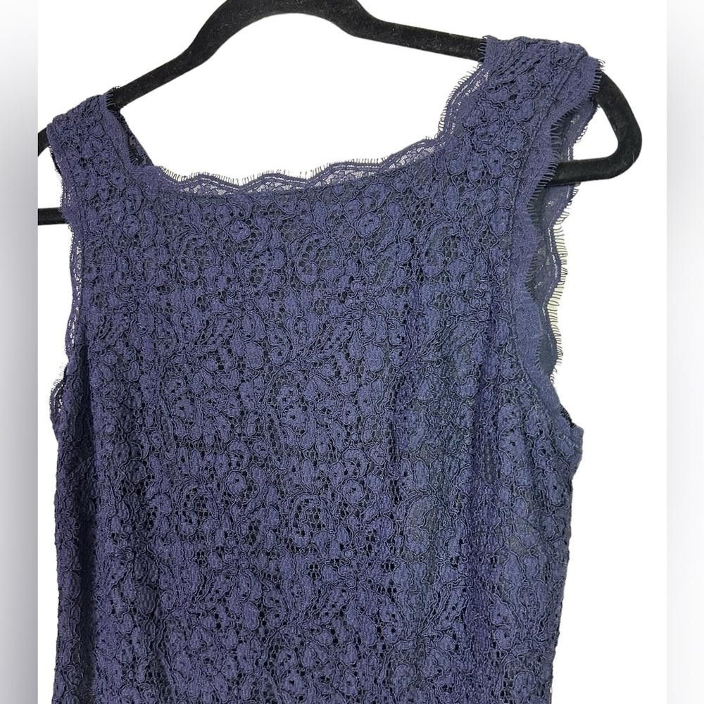Designer Adrianna Papell l Navy Lace Sheath Dress 12 Size XL / US 12-14 / IT 48-50 - 4 Thumbnail