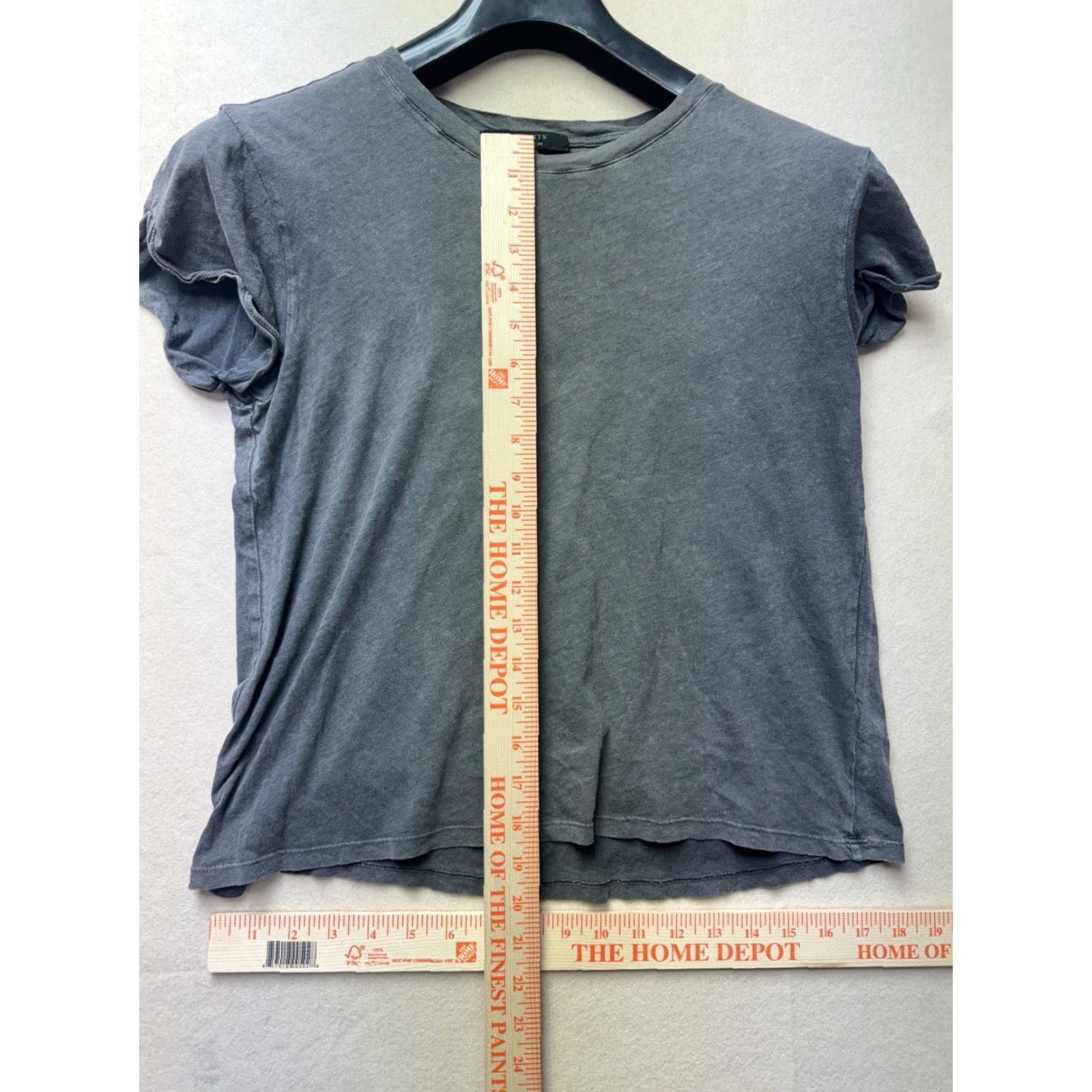 Allsaints ALLSAINTS Cropped T-Shirt Womens Size S Gray Cotton Blend Short Sleeve Round Neck Size S / US 4 / IT 40 - 7 Thumbnail