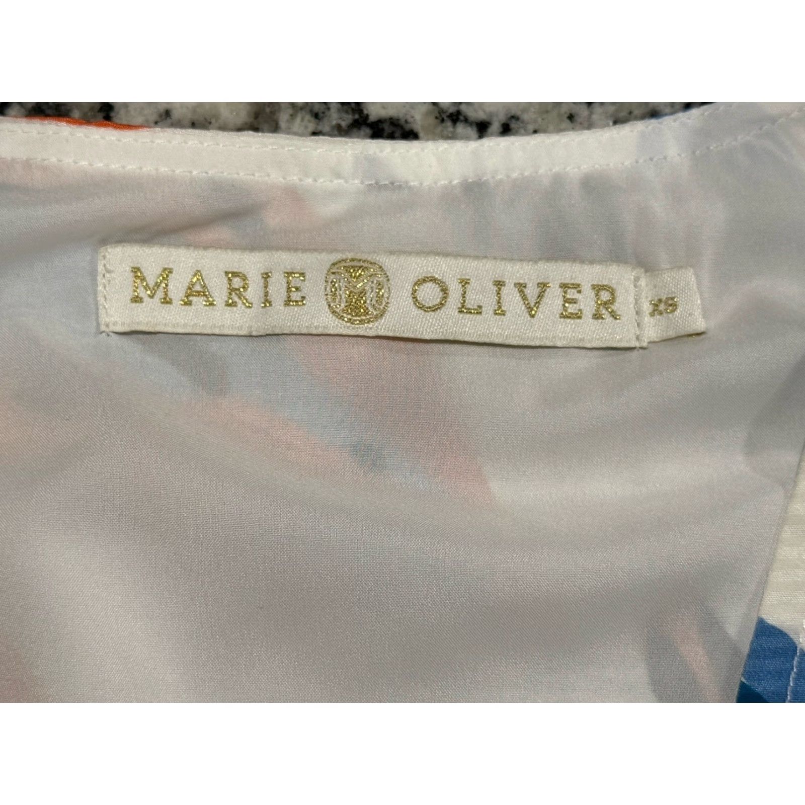 Vintage Marie Oliver Dress Women XS White 100% Silk Tropical Leaf Print Size XS / US 0-2 / IT 36-38 - 4 Thumbnail
