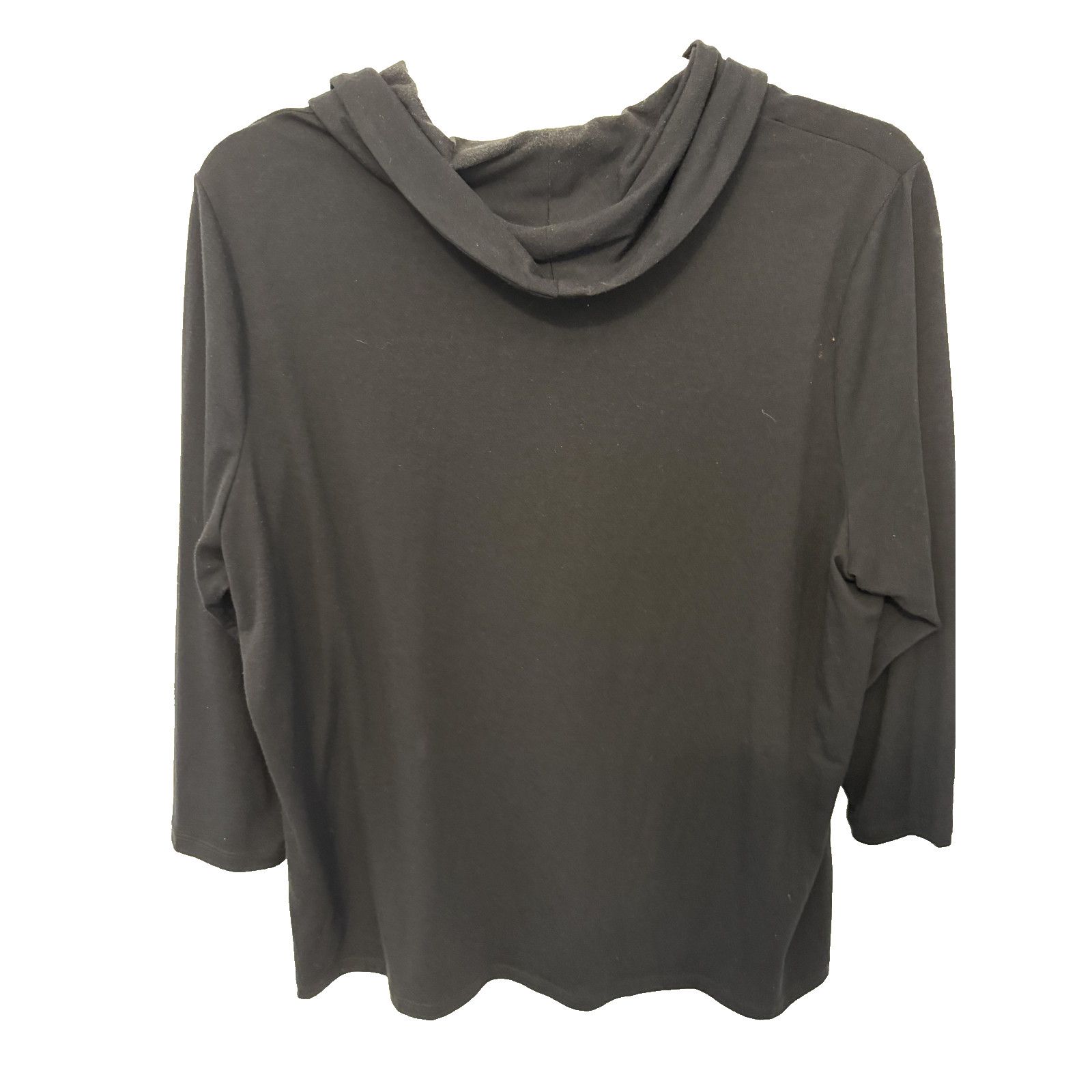 Nygard Peter Nygard Blouse Womens XL Black Cowl Neck 3/4 Sleeve Size XL / US 12-14 / IT 48-50 - 3 Thumbnail