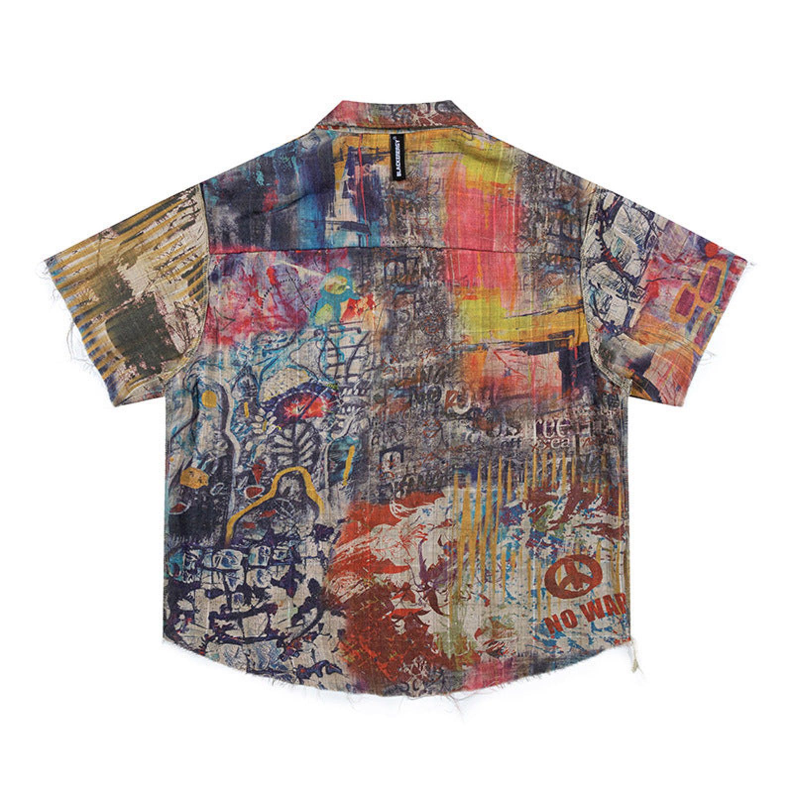 Other Patchwork Plaid Double-sided Graffiti Short Sleeved Shirt Size US M / EU 48-50 / 2 - 3 Thumbnail