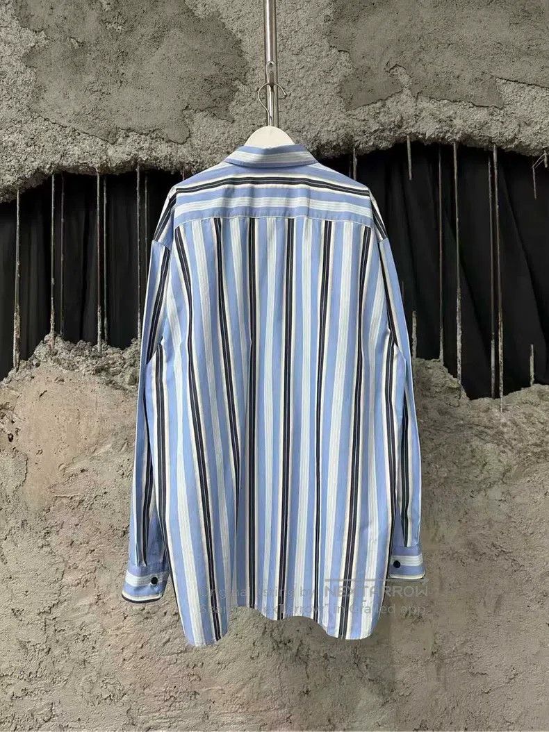 Dries Van Noten Dries Van Noten Blue Shirt Size S / US 4 / IT 40 - 2 Thumbnail