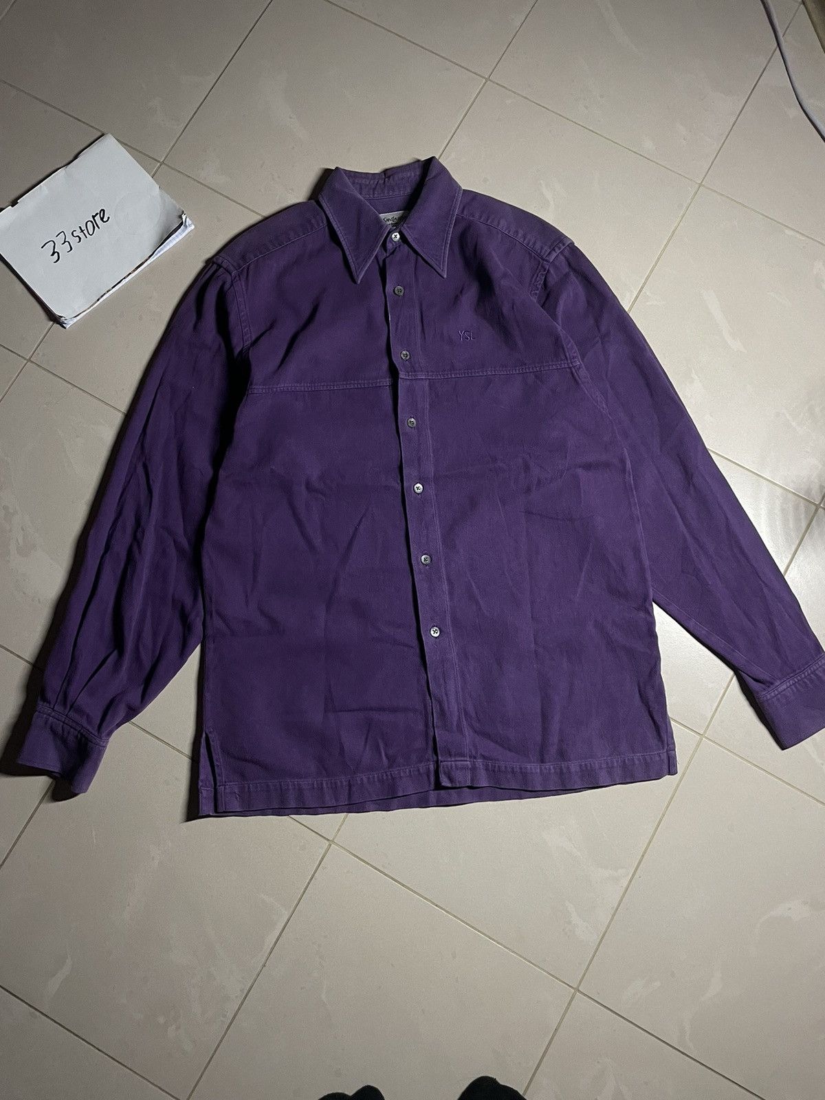 Yves Saint Laurent Heavy YSL Shirt Vintage Yves Saint Laurent 90s Size US M / EU 48-50 / 2 - 1 Thumbnail