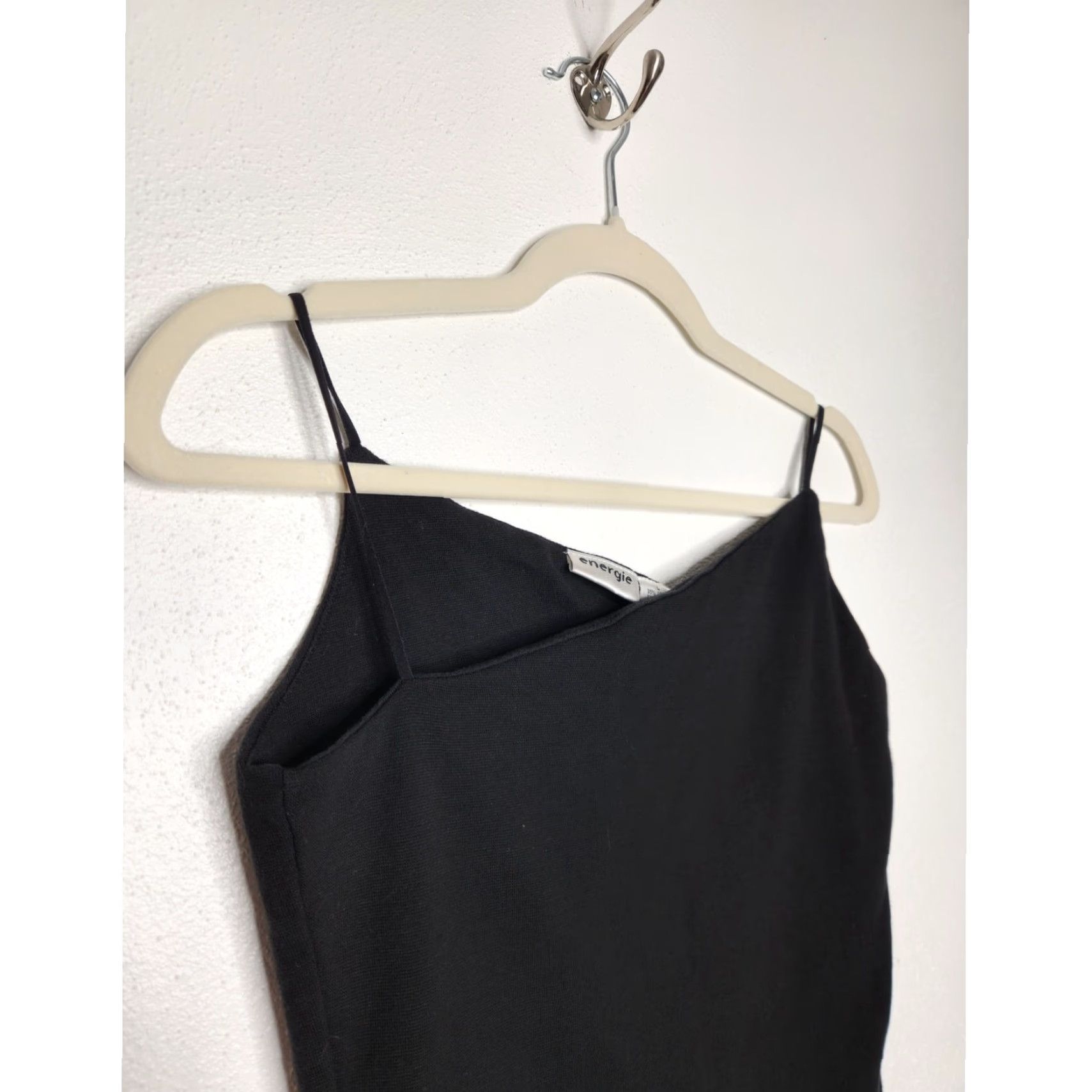 Energie VINTAGE Energie Asymmetrical Top Cami Tank Black L Women Tank Top Criss Cross Slender 90s 2000s Womens Size L / US 10 / IT 46 - 3 Thumbnail