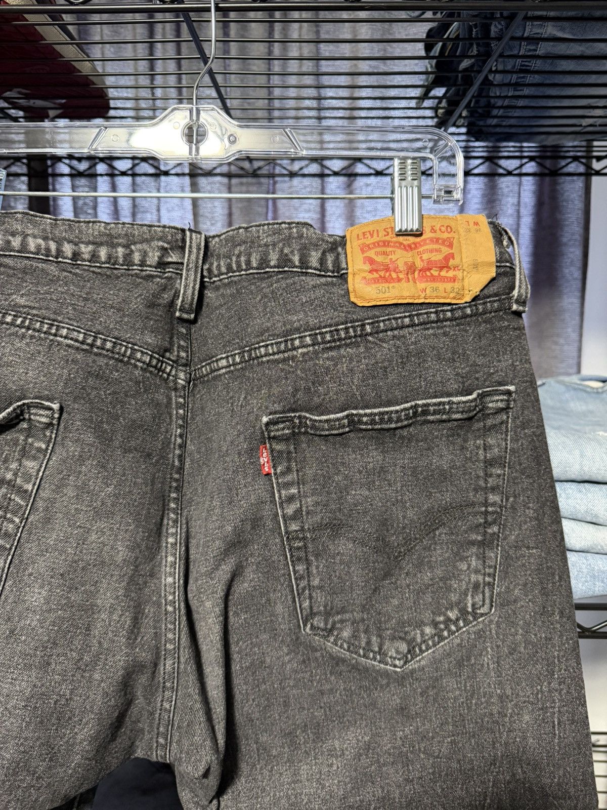 Levi's Levi's 501 Original Black Faded Distressed Button Fly 36x32 Size US 36 / EU 52 - 3 Thumbnail