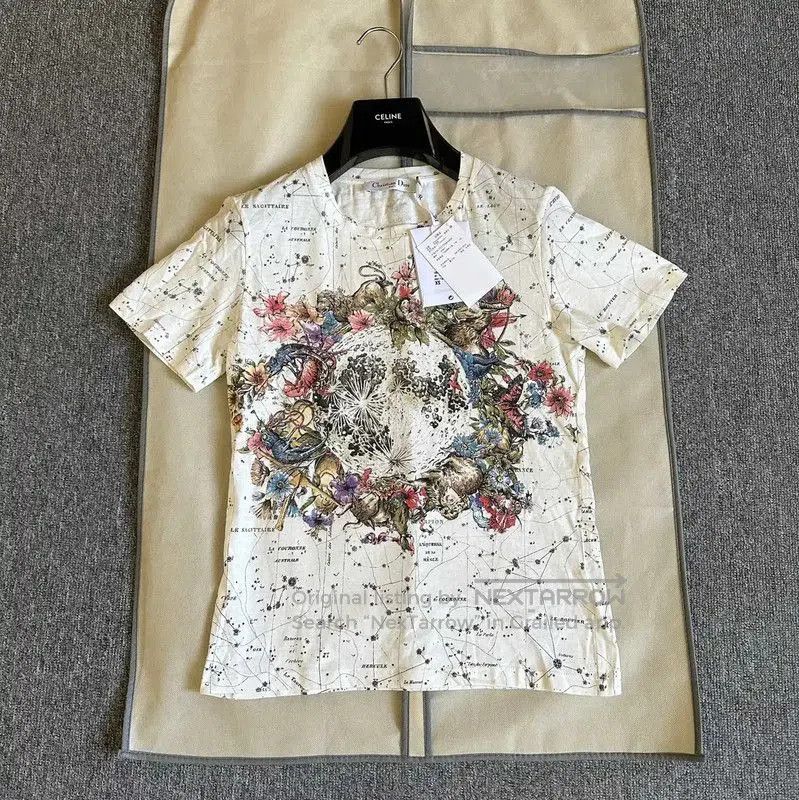 Other Dior Summer White Cotton Graphic T. Size XS / US 0-2 / IT 36-38 - 1 Thumbnail