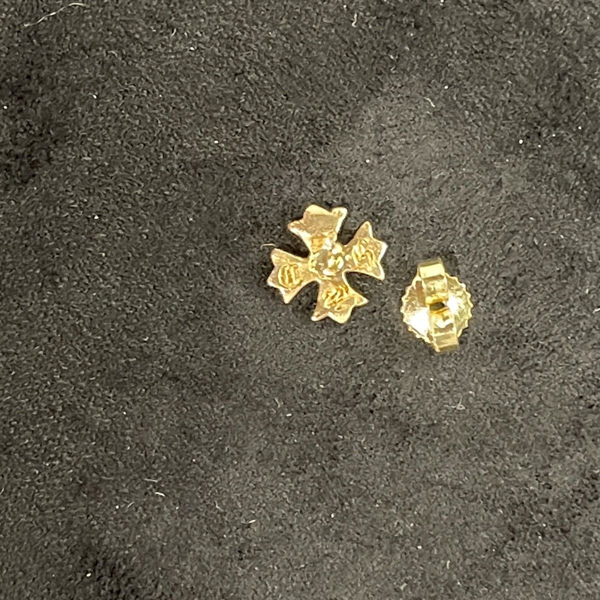 Chrome Hearts Chrome Hearts 22K Gold Diamond Plus Earring Stud Size ONE SIZE - 6 Thumbnail