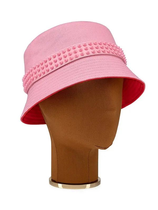 Christian Louboutin o1bcso1str0825 Size:XL/Bobino Spikes Bucket Hat in Pink Size ONE SIZE - 2 Thumbnail