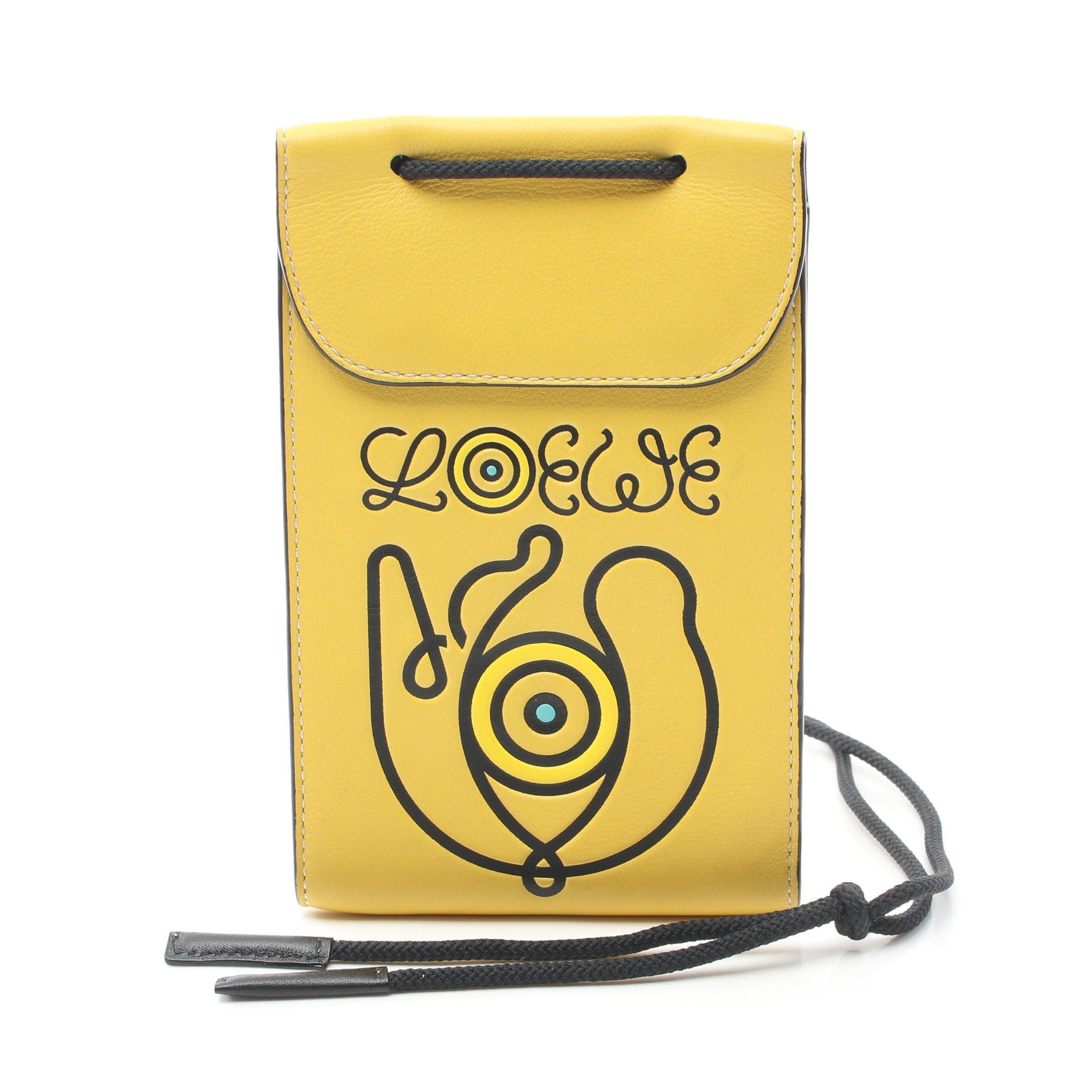 Loewe Loewe Eye Phone Shoulder Pochette Smartphone Case Leather Yellow Black Light Blue Size ONE SIZE - 1 Thumbnail
