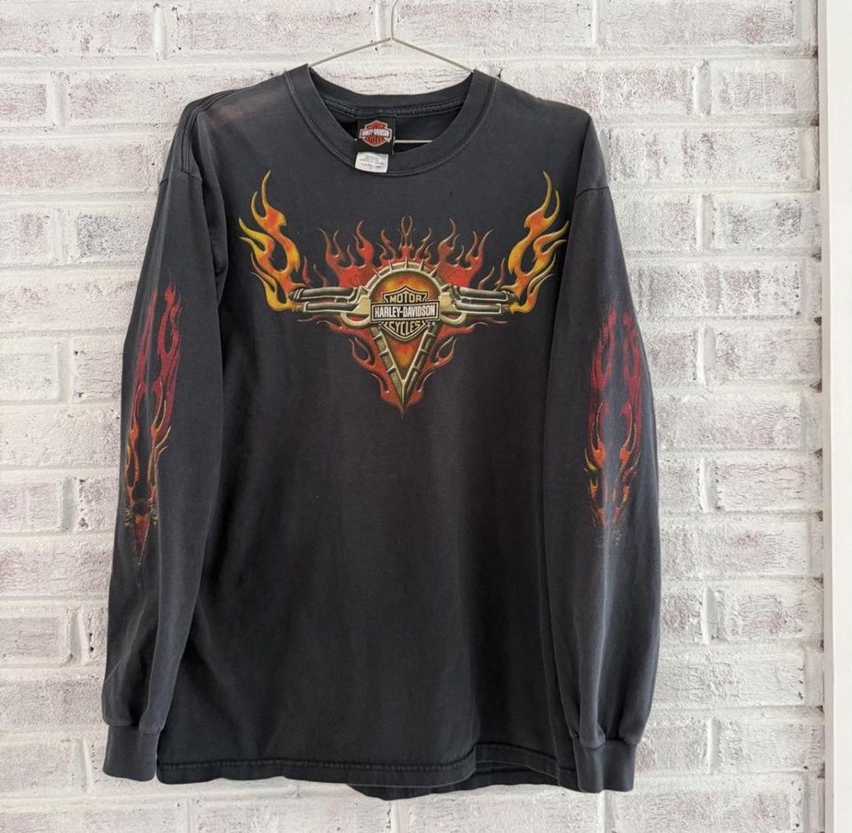 Harley Davidson × Vintage 90s Harley Davidson blue flame long