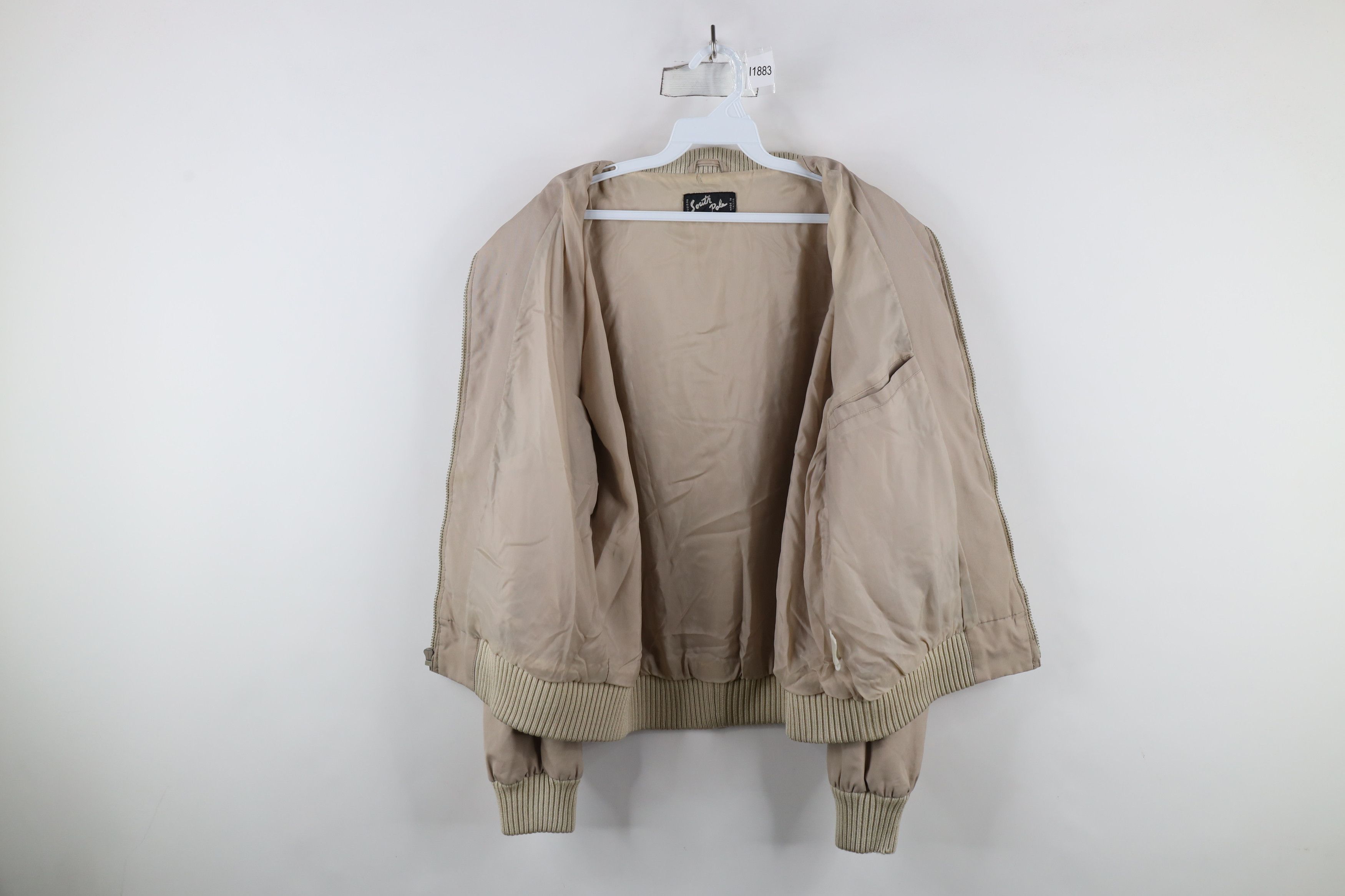 Vintage Vintage 80s 90s Streetwear Racer Bomber Jacket Beige Tan Size US M / EU 48-50 / 2 - 11 Thumbnail