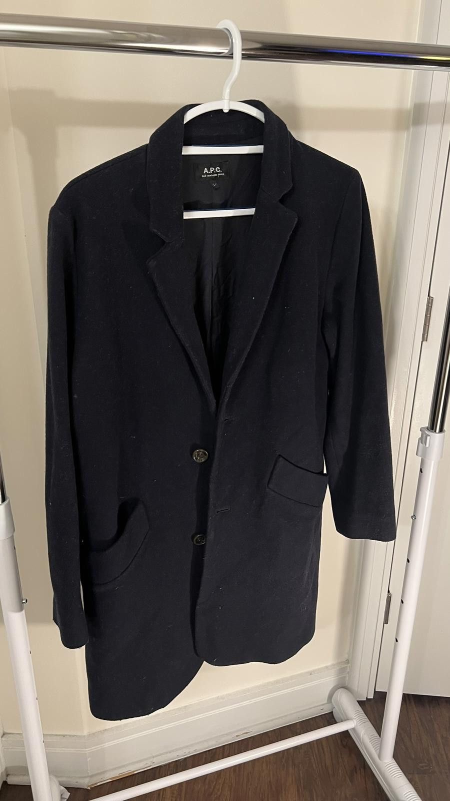 A.P.C. A.P.C. Black Pea Coat Large Size L / US 10 / IT 46 - 1 Thumbnail