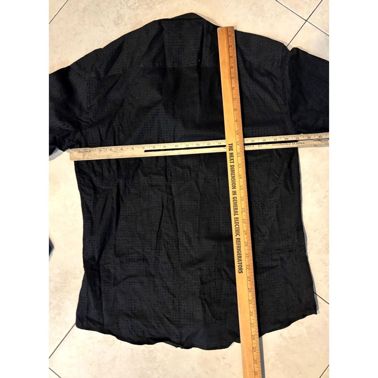 Maceoo Maceoo Shirt Mens M Black Italian Jacquard Long Sleeve Button Front Textured Size US M / EU 48-50 / 2 - 6 Thumbnail