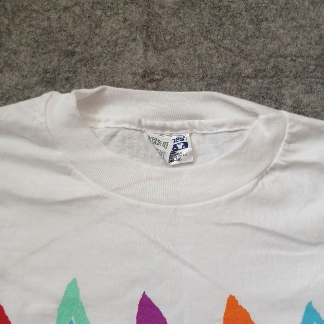 Hanes VINTAGE Hanes Beefy-T Shirt XL White Triangle Graphic USA Mens 1990s San Francisco California 90s Graphic Print Shirt Size US XL / EU 56 / 4 - 6 Thumbnail