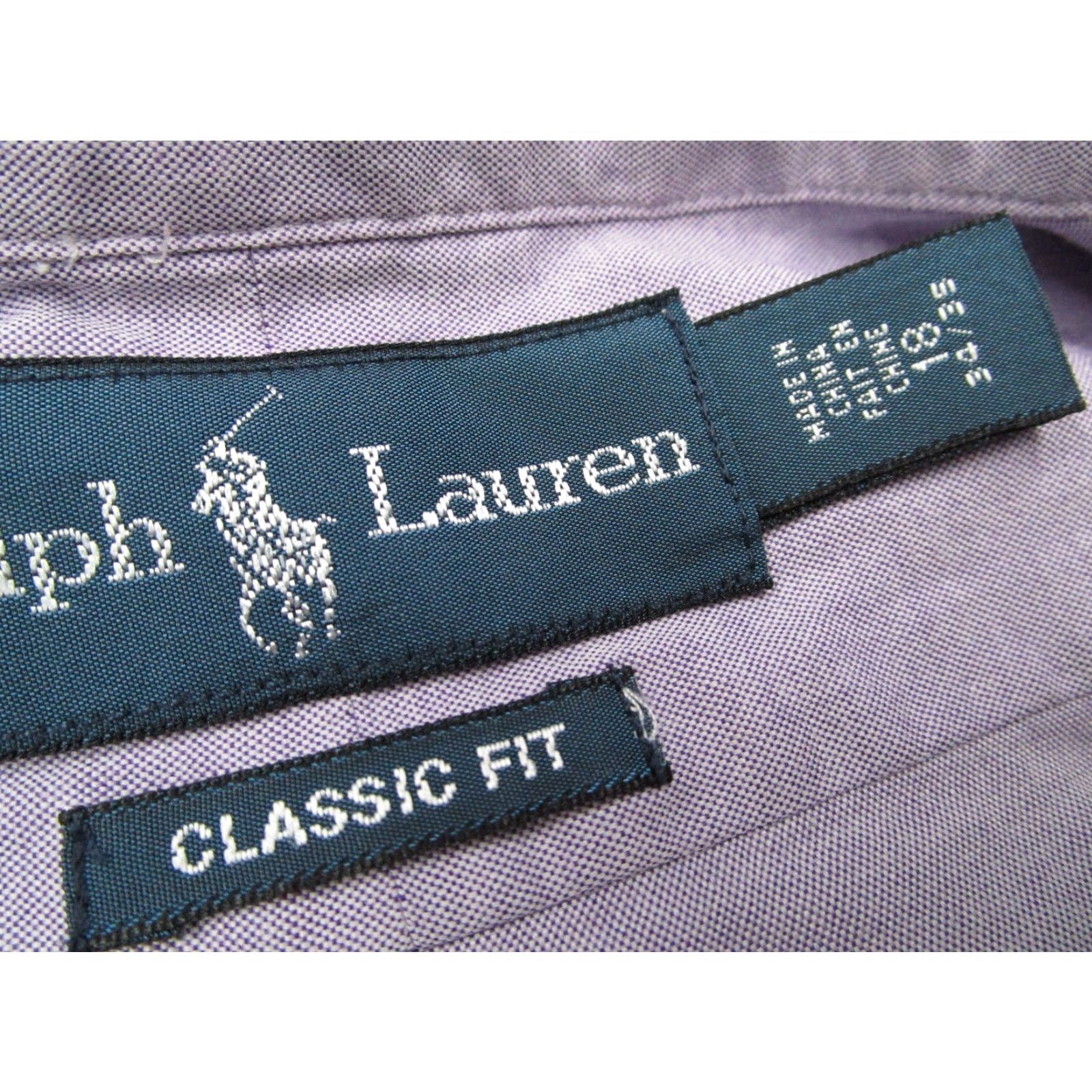 Ralph Lauren VINTAGE Ralph Lauren Dress Shirt Men Long Sleeve Purple Twill Classic Fit 18 34 American Size US S / EU 44-46 / 1 - 2 Thumbnail