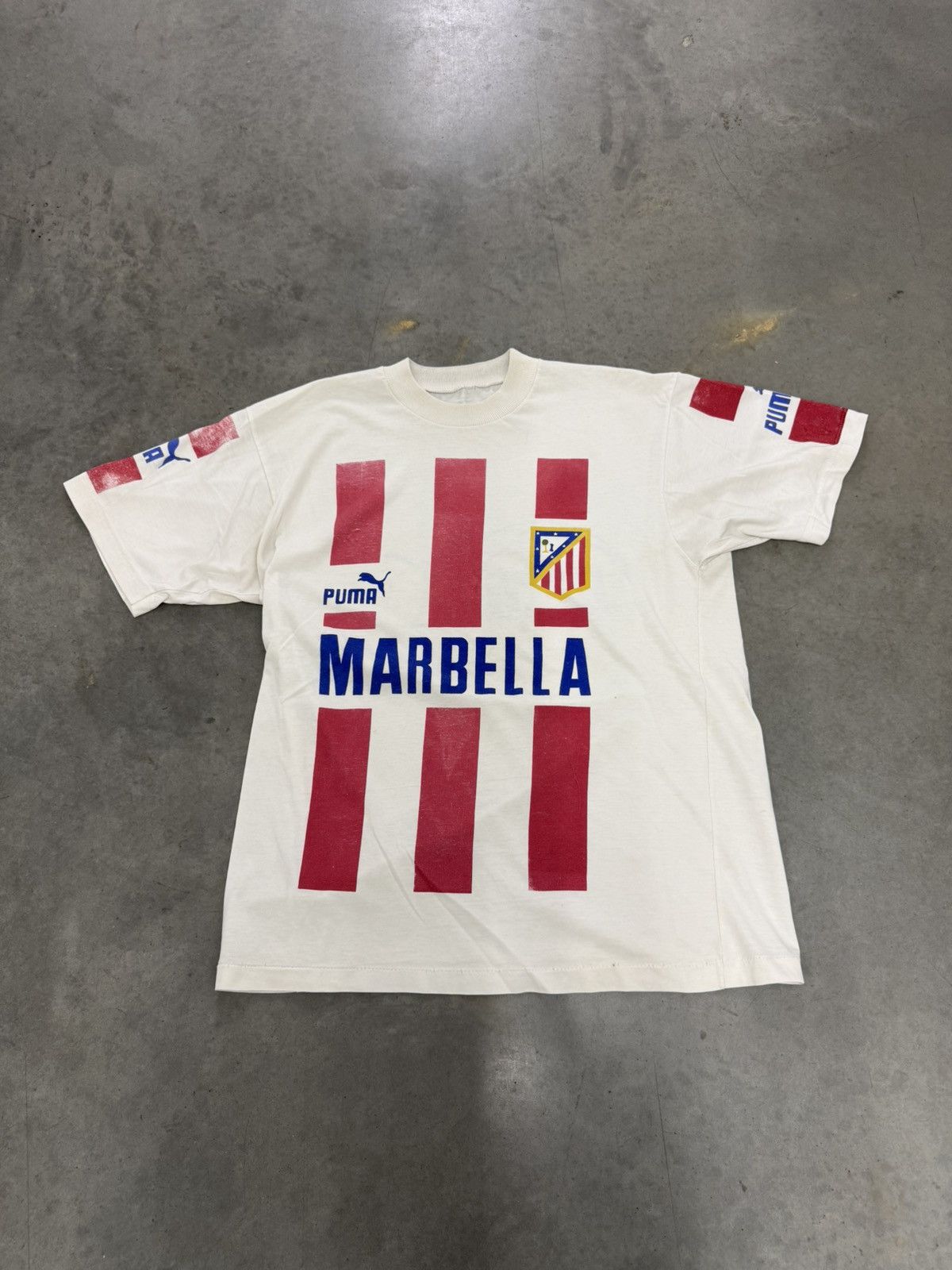 Puma Vintage 90s Atletico Madrid Puma T Shirt Spain La Liga White Size US M / EU 48-50 / 2 - 6 Thumbnail