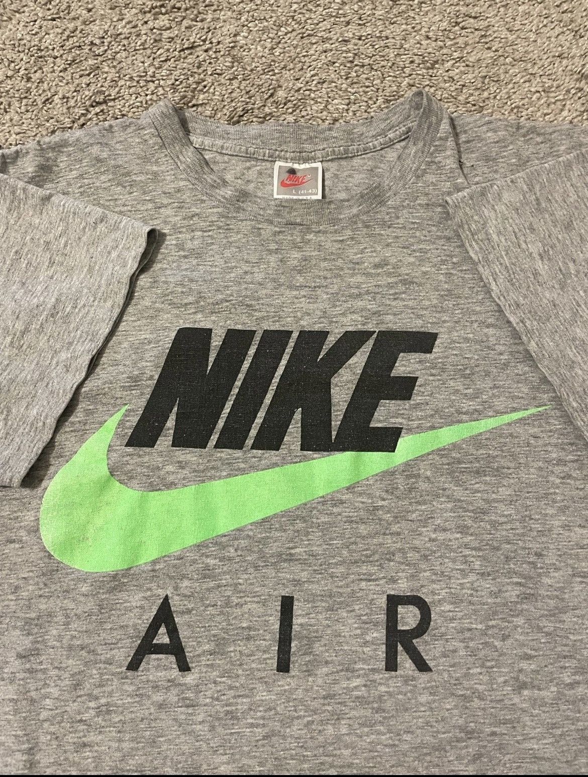 Nike × Vintage Vintage 90s Nike Single Stitch Tee Swoosh Made In USA Large Size US L / EU 52-54 / 3 - 1 Thumbnail
