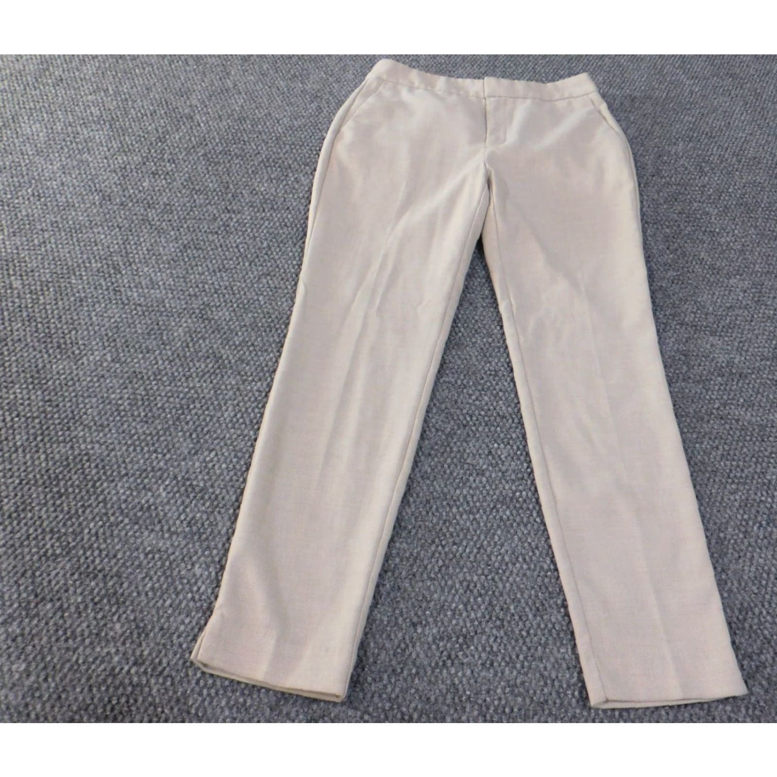 Zara zara Women Pants Beige Straight Office Casual Stretch Knit Button Dress Pants Regular 2 Beige Women Pants Size 28" / US 6 / IT 42 - 2 Thumbnail