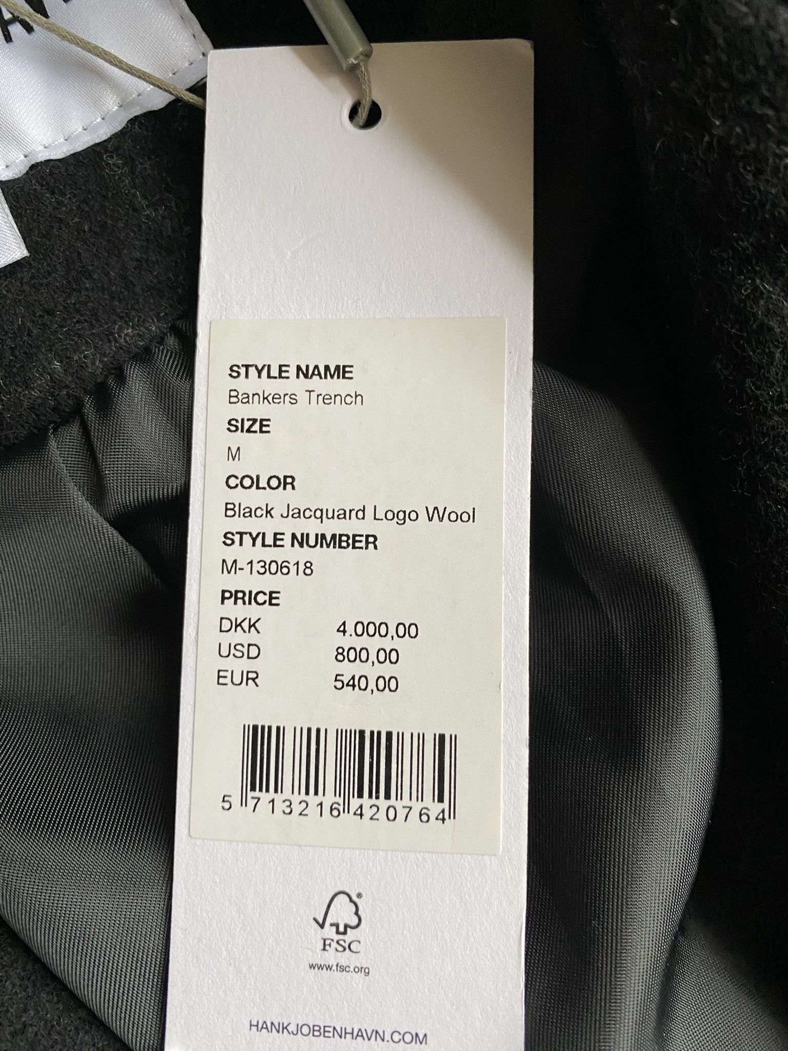 Acne Studios NWT $800 - Bankers Trench - Black Jacquard Logo Wool Size US M / EU 48-50 / 2 - 3 Thumbnail