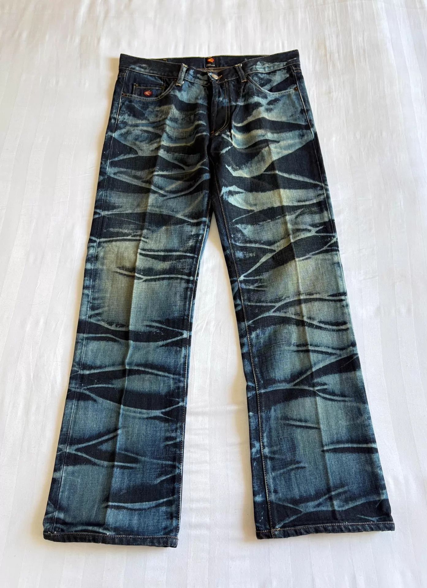 Y's Y’s Vintage Tiger Stripe Denim Jeans Yohji Mid-Rise Size US 33 - 1 Thumbnail