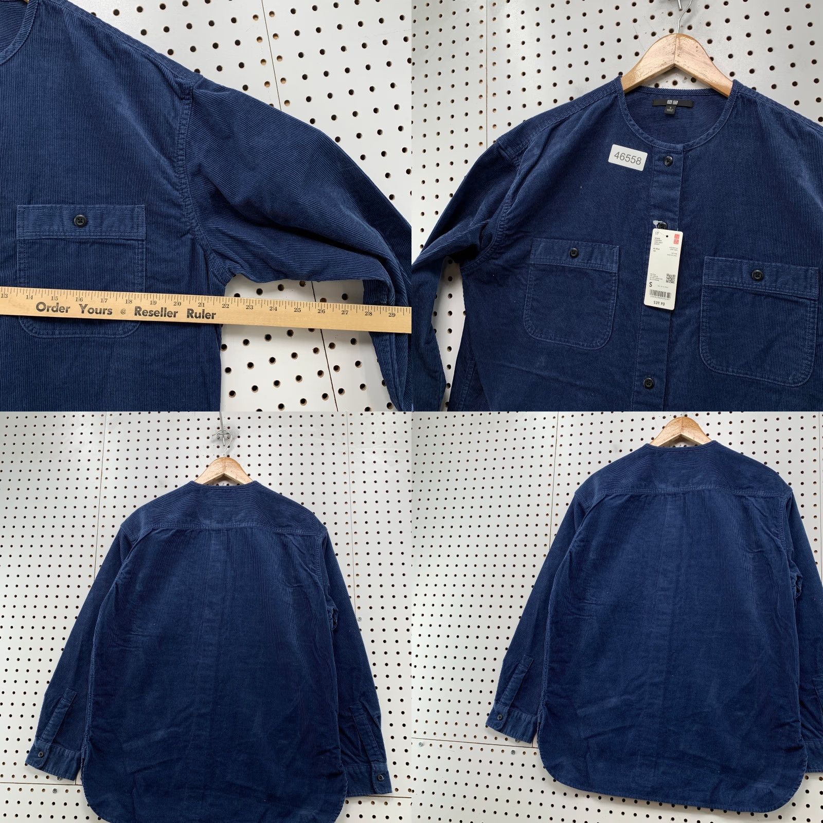 Uniqlo VINTAGE Uniqlo Corduroy Shirt Jacket Womens Small Blue Collarless Pocket NWT Size L / US 10 / IT 46 - 9 Thumbnail