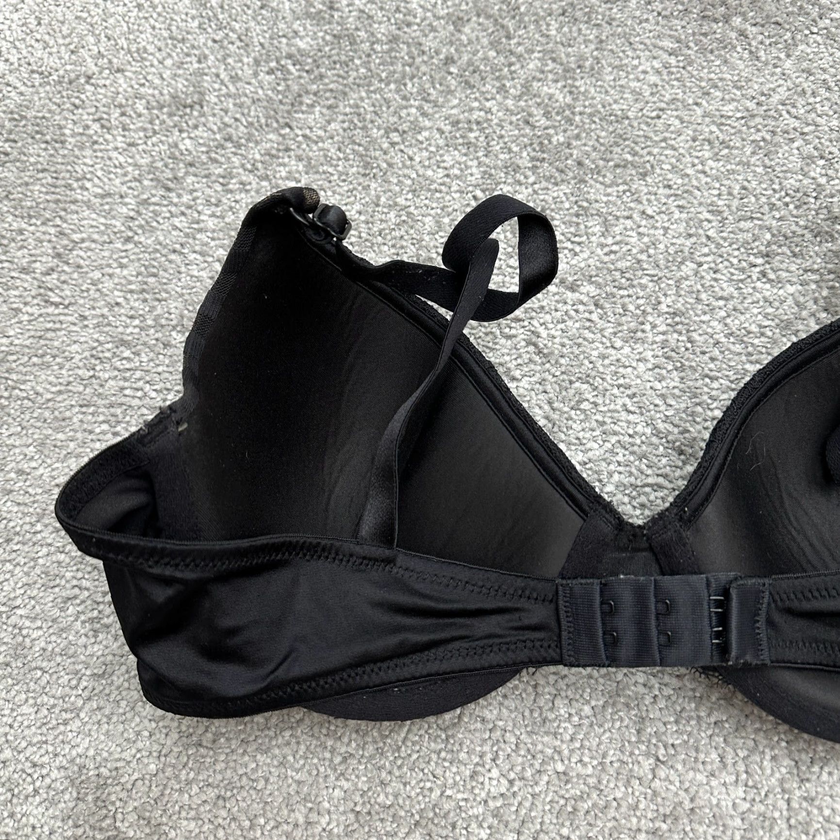 Vintage Maidenform Push Up Bra Women 38C Black Striped Lace Adjustable Strap 09415 Adult Regular Size 38C Womens Size ONE SIZE - 6 Thumbnail