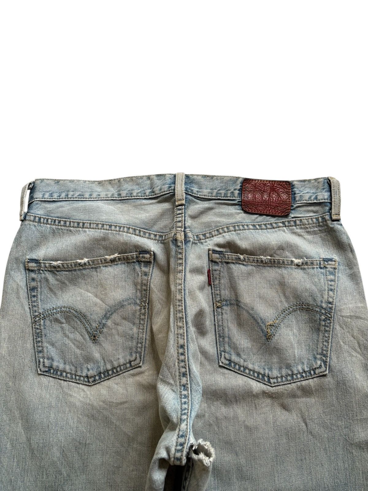 LVC × Levi's × Levi's Vintage Clothing Vintage 90s Levis 504 Mud Wash Distressed Ripped Baggy Jean Size US 34 / EU 50 - 8 Thumbnail