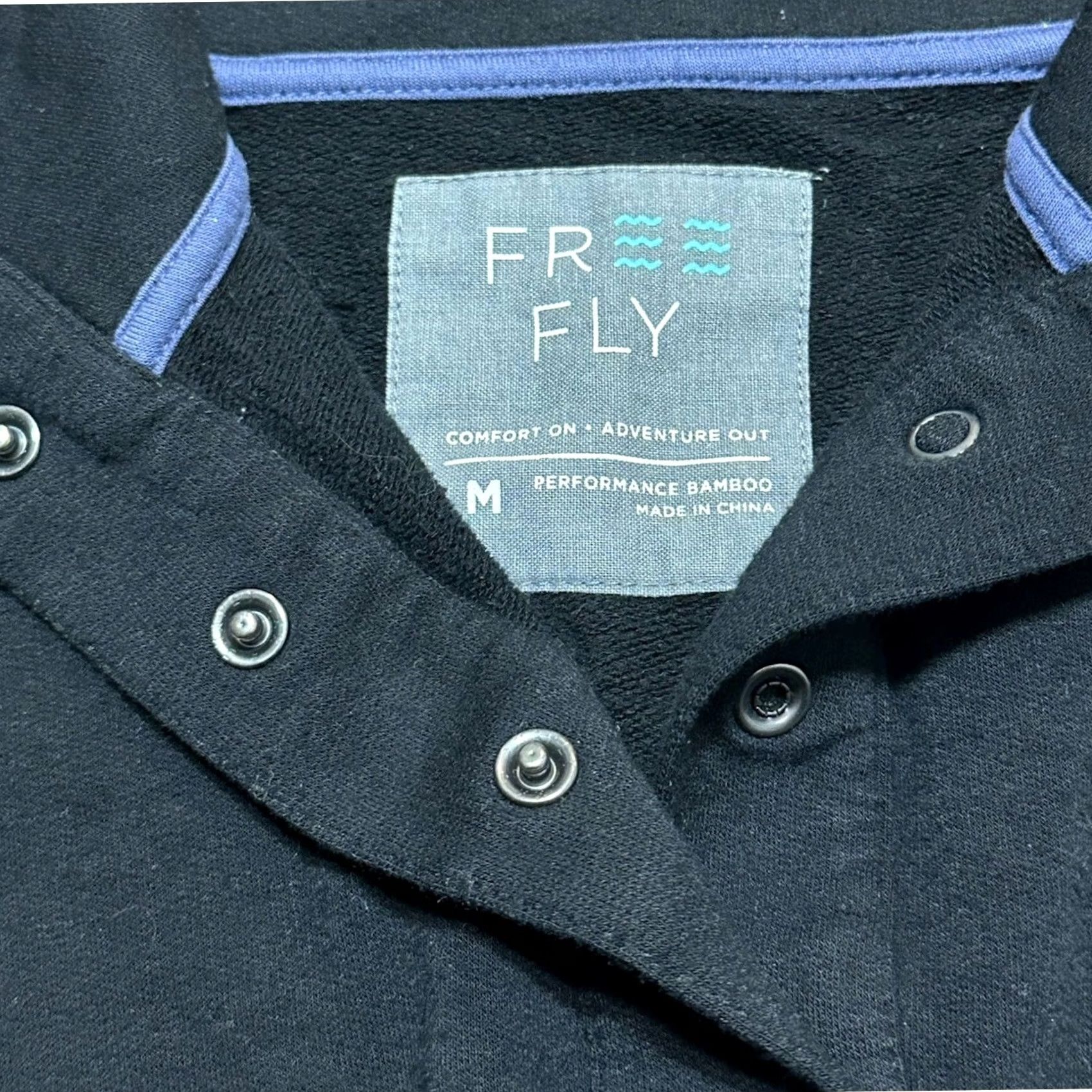 Vintage Free Fly Bamboo Fleece Sweater Men's Sz M Black Pullover Snap Button 1/4 Size US M / EU 48-50 / 2 - 3 Thumbnail