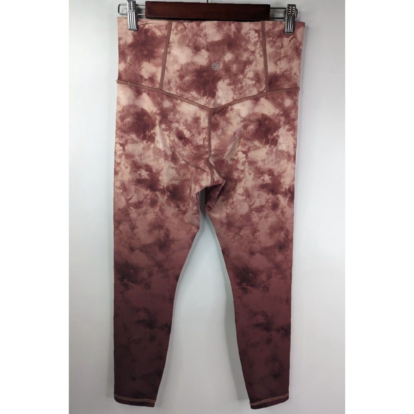 Athleta VINTAGE Athleta Elation Printed 7/8 Tight Leggings Pink Maroon Dye Women's Small 657553 Size 28" / US 6 / IT 42 - 2 Thumbnail
