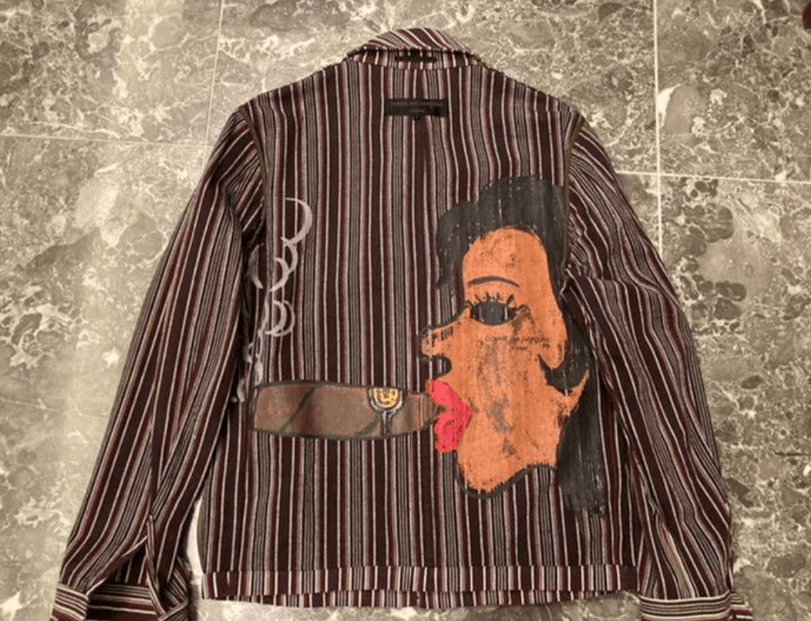 Comme des Garcons AD2002 Comme Des Garçons Homme Pinstripe Painted Cuba Blazer Size US M / EU 48-50 / 2 - 1 Thumbnail