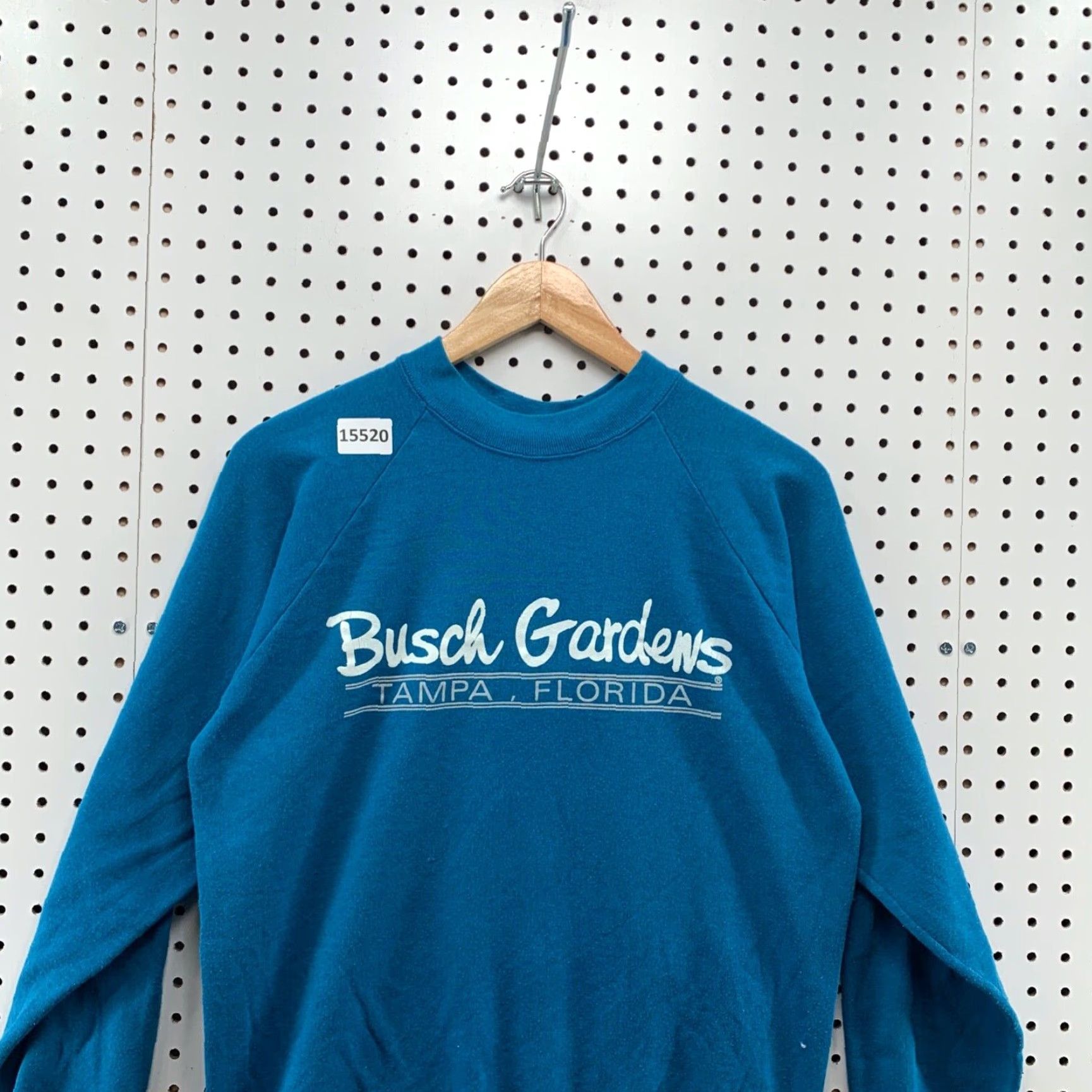 TEE JAYS Vintage 80s Busch Gardens Sweatshirt Crew Neck Adult Medium Raglan Blue Pullover Unisex 80s Graphic 20x26 Size US M / EU 48-50 / 2 - 2 Thumbnail