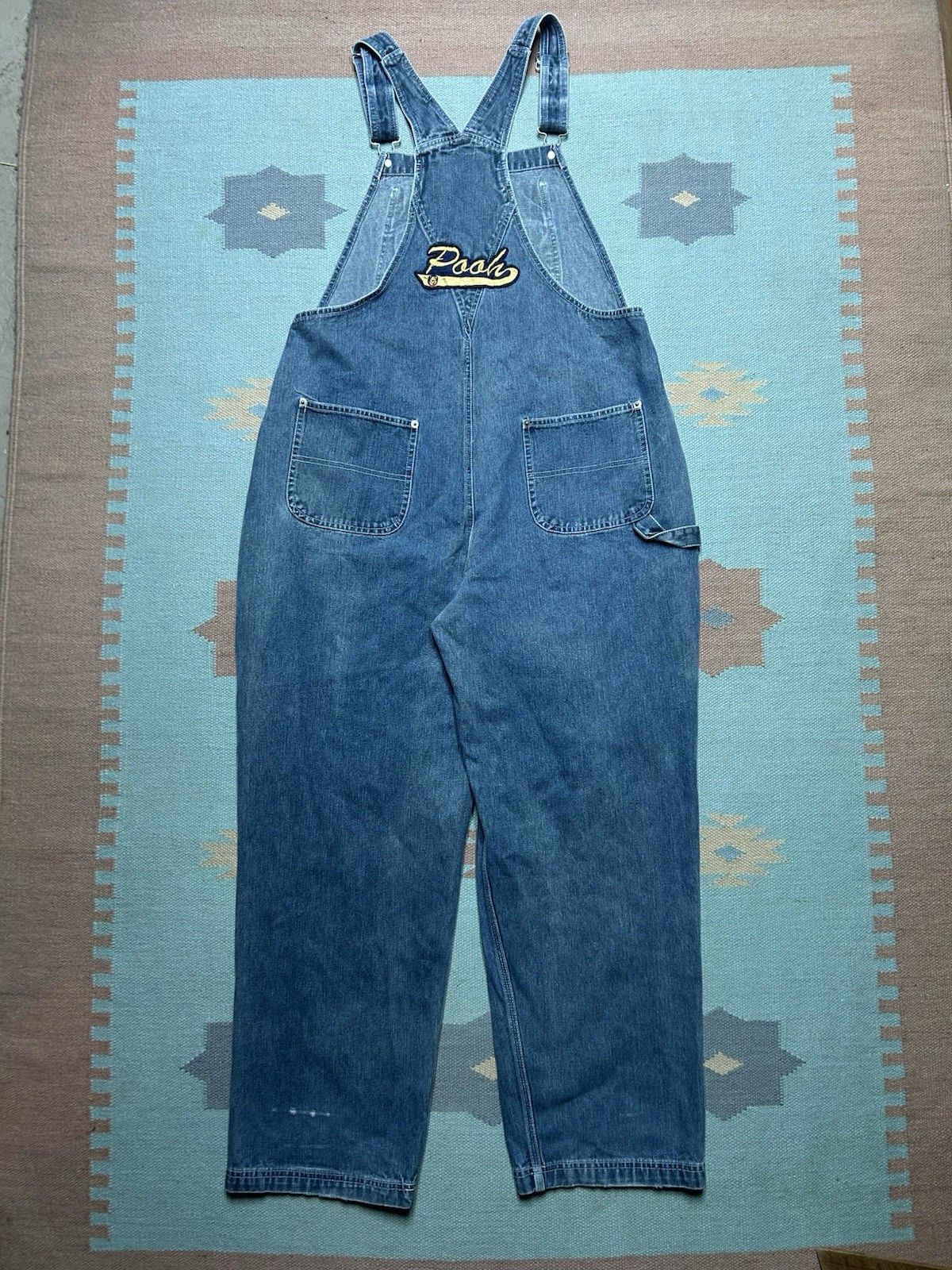 Disney Vtg Winnie the Pooh denim overalls embroidered Disney 36/37 Size 36" / US 14 / IT 50 - 6 Thumbnail