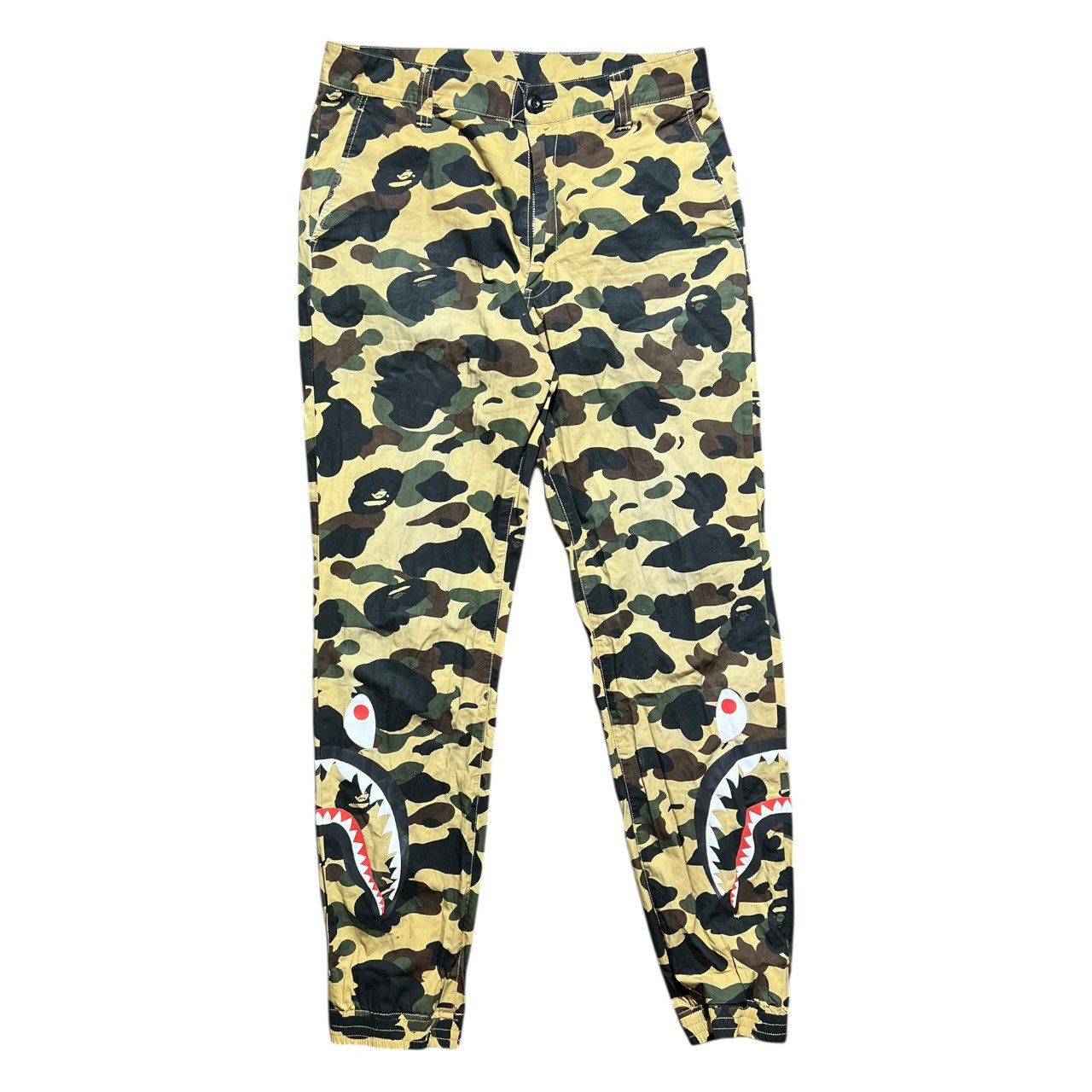 Bape A Bathing Ape Bape Shark Green Camo Track Pants Size US 32 / EU 48 - 1 Thumbnail
