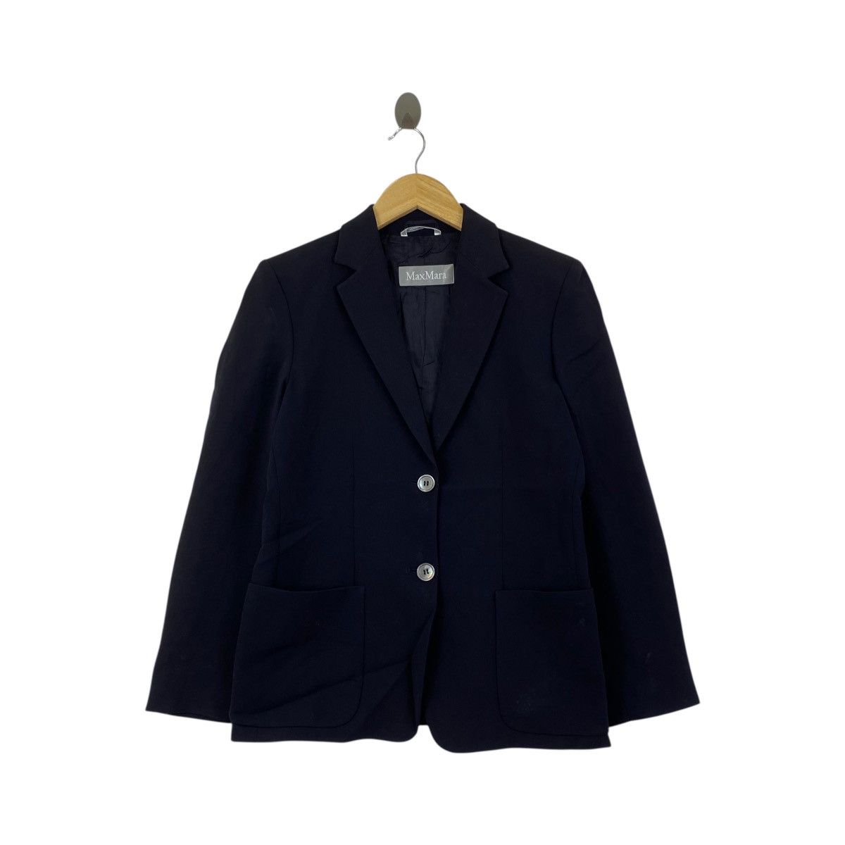 Vintage MAX MARA Italy Designer Black Blazer Coat Size S / US 4 / IT 40 - 1 Thumbnail