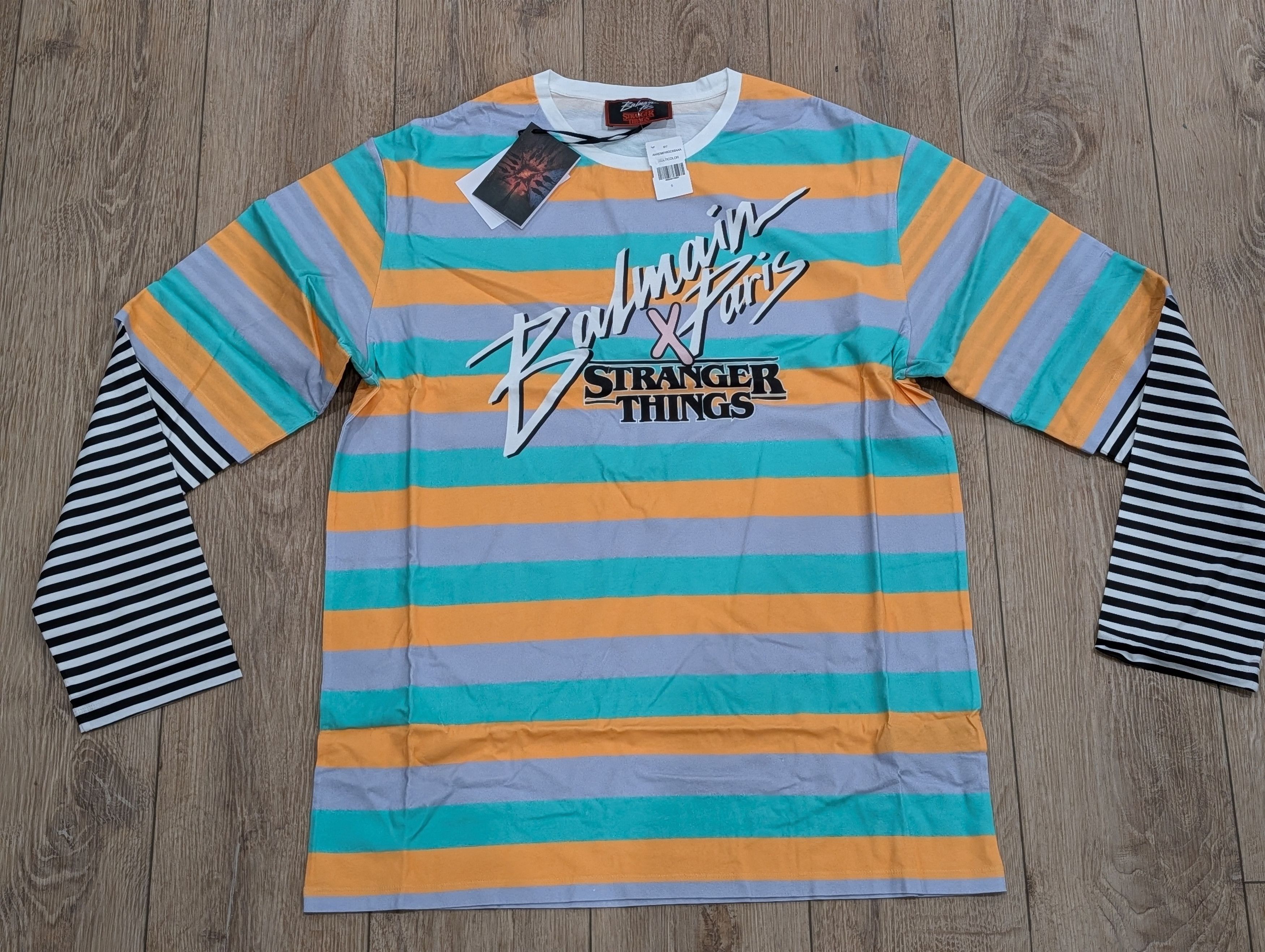 Balmain BALMAIN "Stranger Things" Layered T-Shirt Green Multi Small Size US XS / EU 42 / 0 - 1 Thumbnail