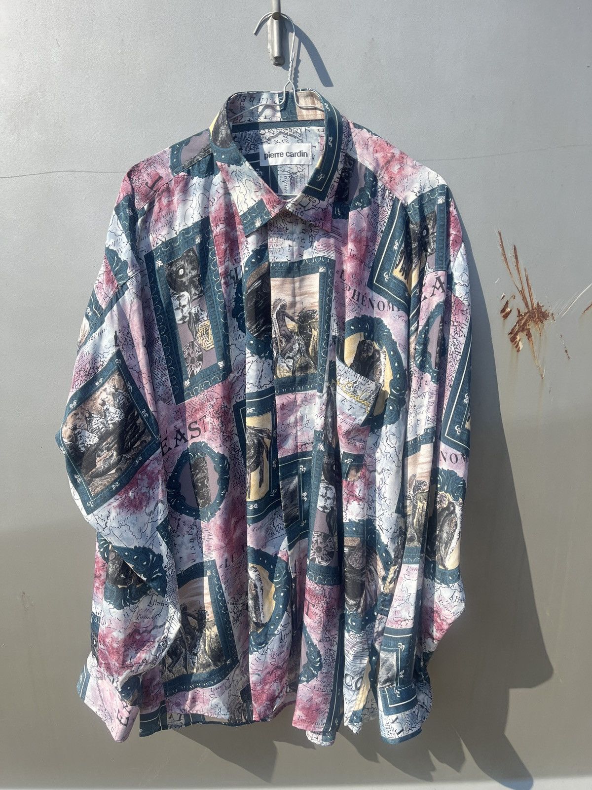 Pierre Cardin Vintage Pierre Cardin Silk Button Shirt Map World Gianni Size US XL / EU 56 / 4 - 2 Thumbnail