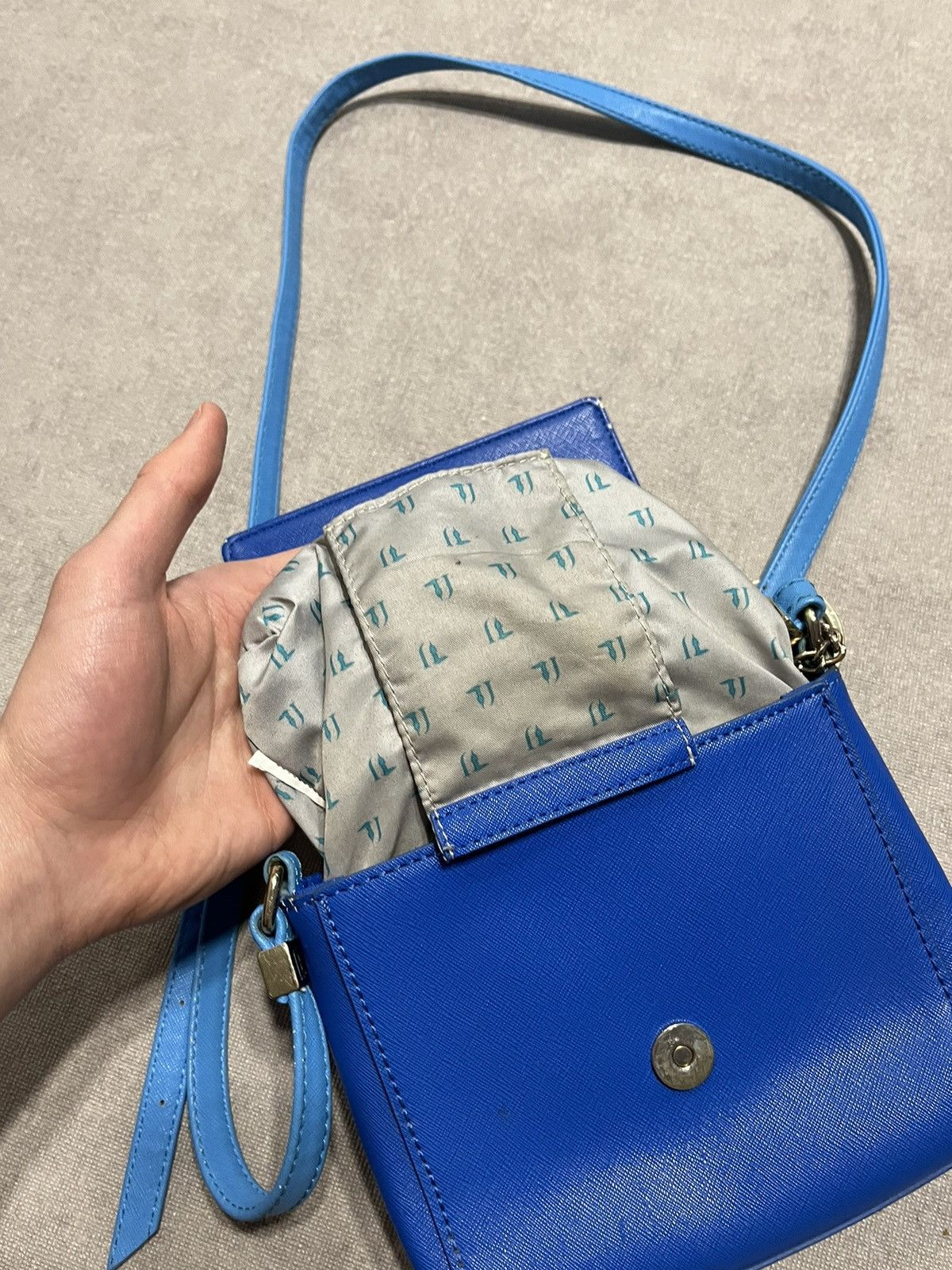 Trussardi Trussardi Jeans Womens Shoulder Bag Blue Logo Small Handle Size ONE SIZE - 18 Thumbnail