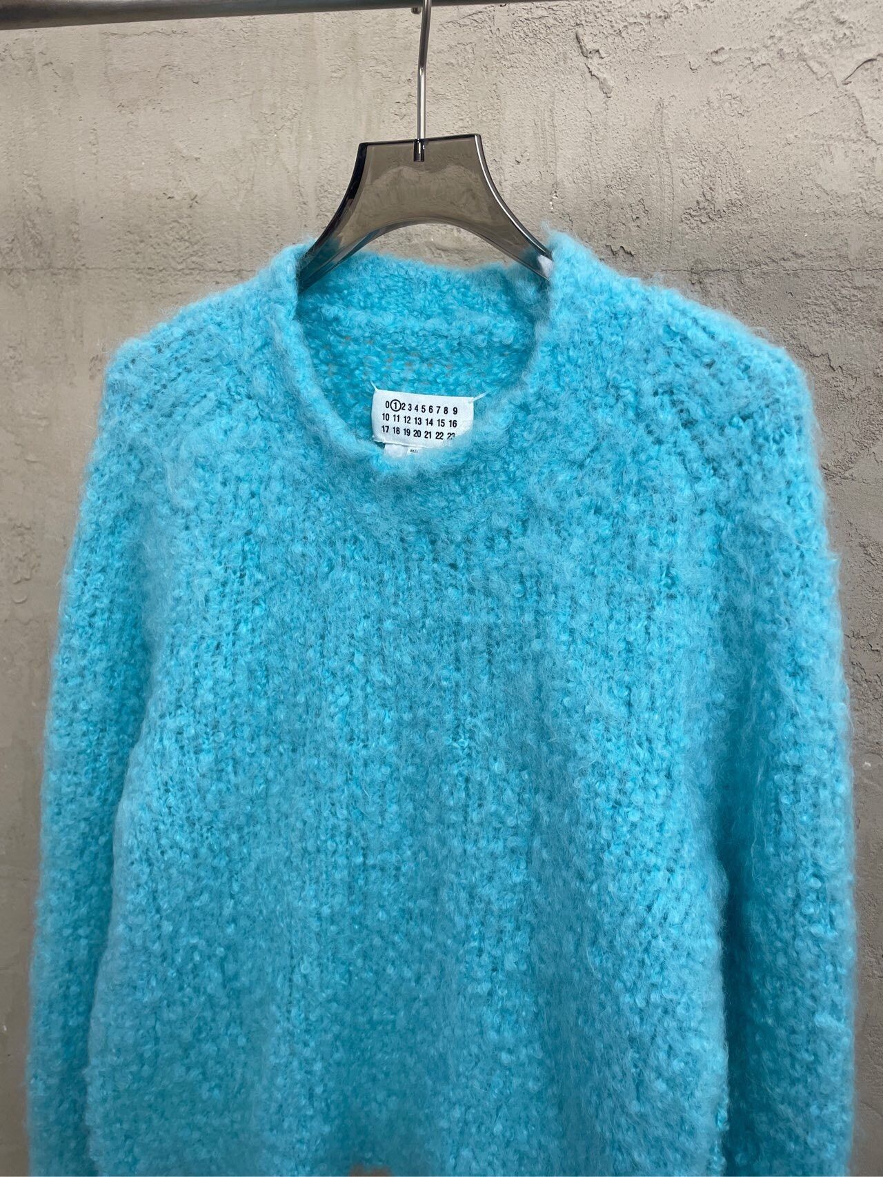 Maison Margiela Maison Margiela Tiffany blue round-neck wool horsehair swea Size US S / EU 44-46 / 1 - 4 Thumbnail