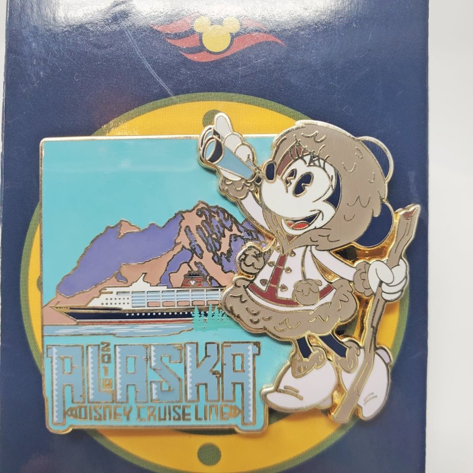 image of Disney Cruise Line Alaska Minnie Mouse Le Pin NWT in Blue, Women's