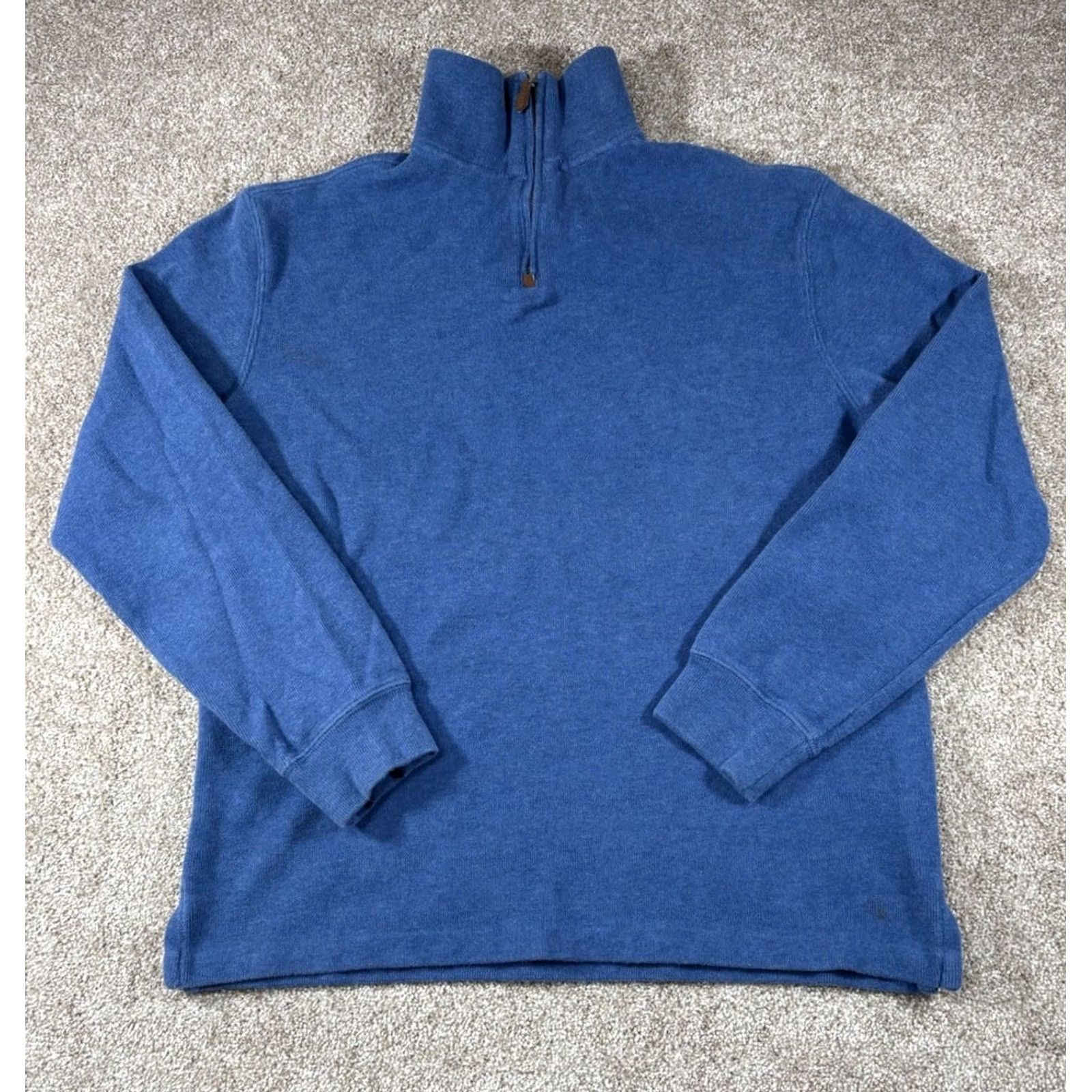 Polo Ralph Lauren VINTAGE Polo Ralph Lauren Quarter Zip Knit Sweater 100% Cotton Mens M Mock Neck Blue Logo 1/4 Zip Regular Wool? Size US M / EU 48-50 / 2 - 2 Thumbnail
