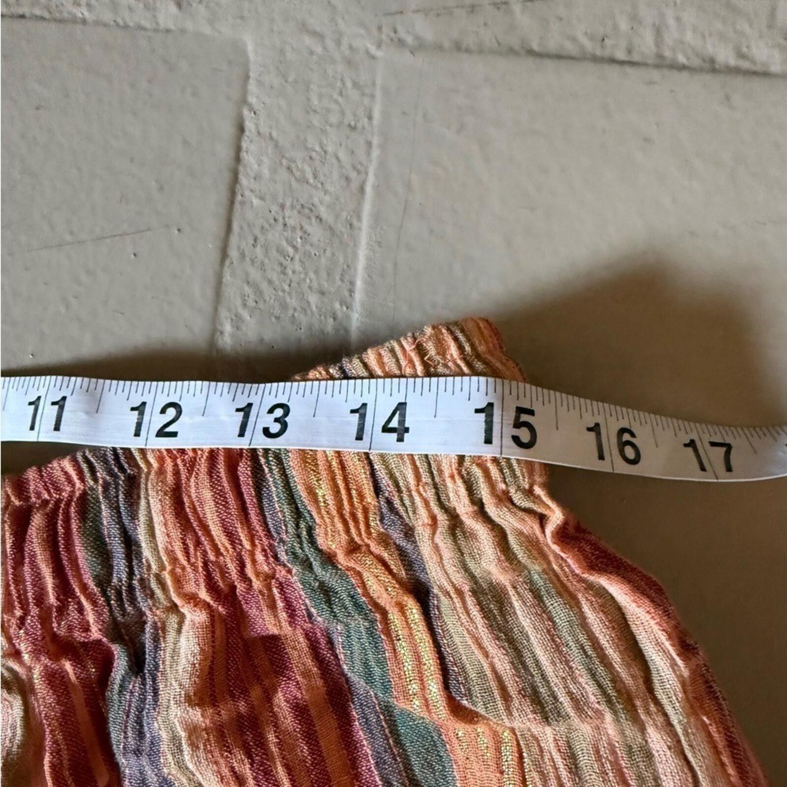 Other Vintage Russ Sport Co Striped Wide Leg Pants L Boho Metallic Size 36" / US 14 / IT 50 - 8 Thumbnail